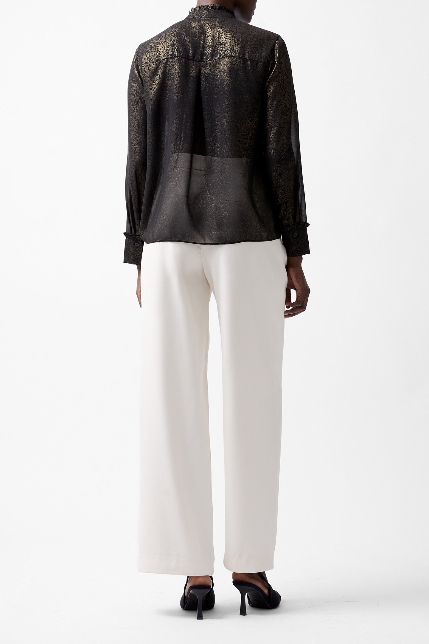 ALINA FOIL GGT L/S TOP BLACK/BRONZE 2