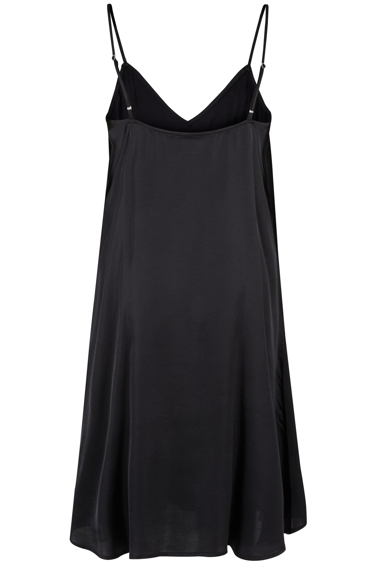 LADIES VISCOSE SATIN SLIP DRESS BLACK 2