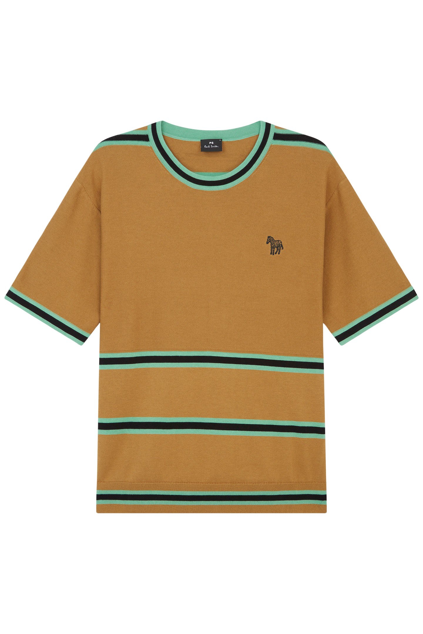 MENS SWEATER SS T SHIRT ZEB EMB KHAKI 4