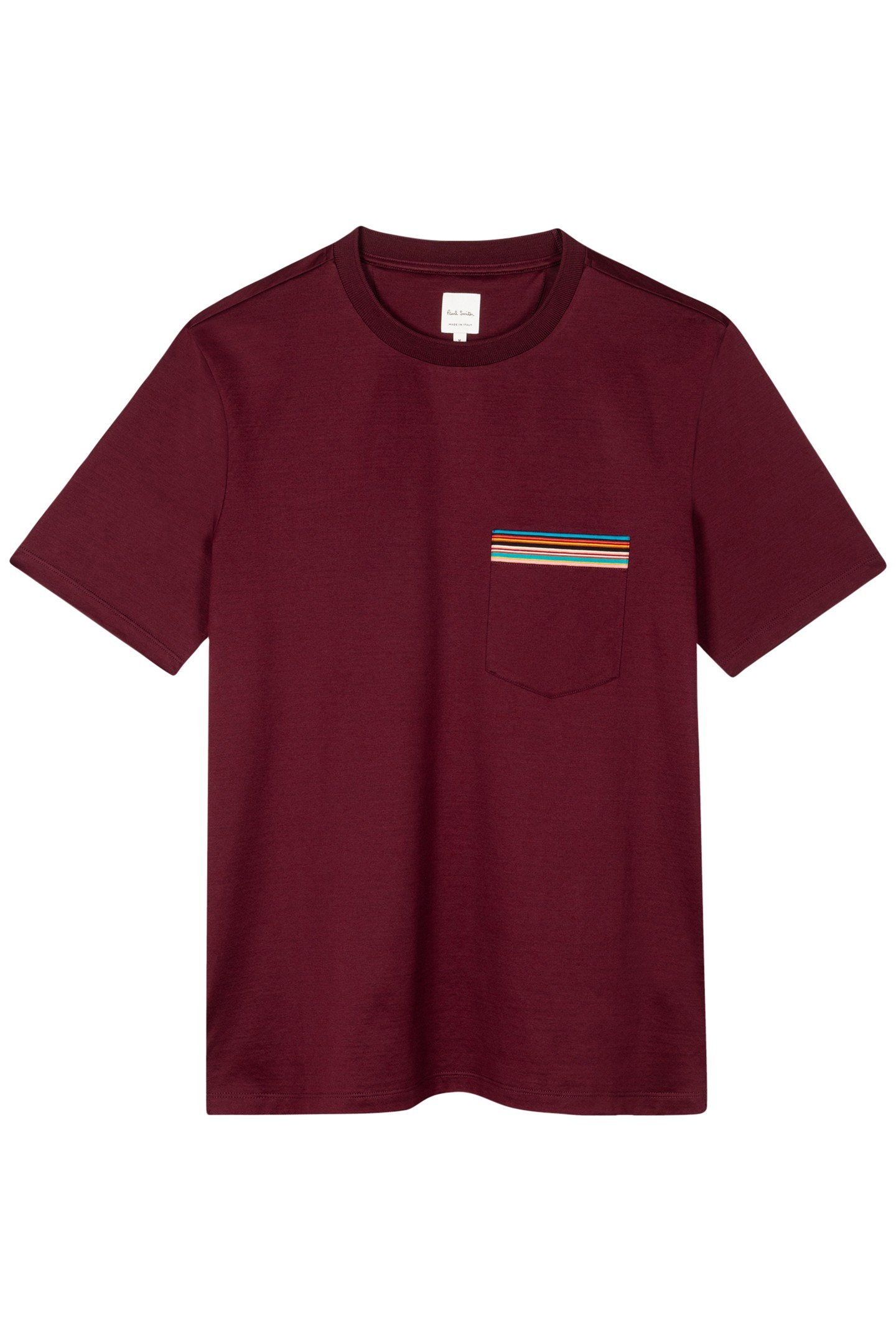 TSHIRT STRIPE PKT DARK RED ALT 3