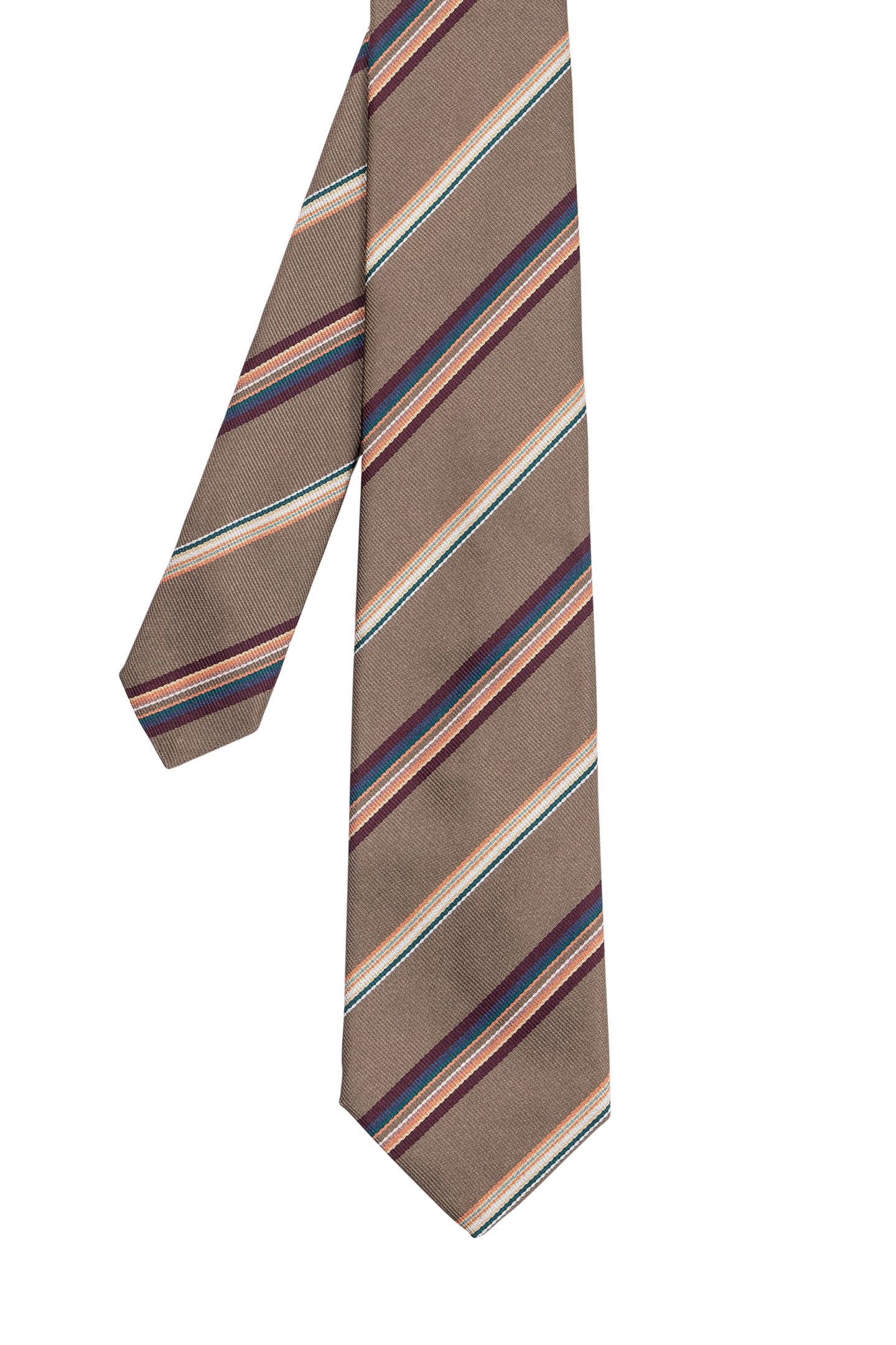 MEN TIE MULTICOL STRIPE HAZELNUT 1