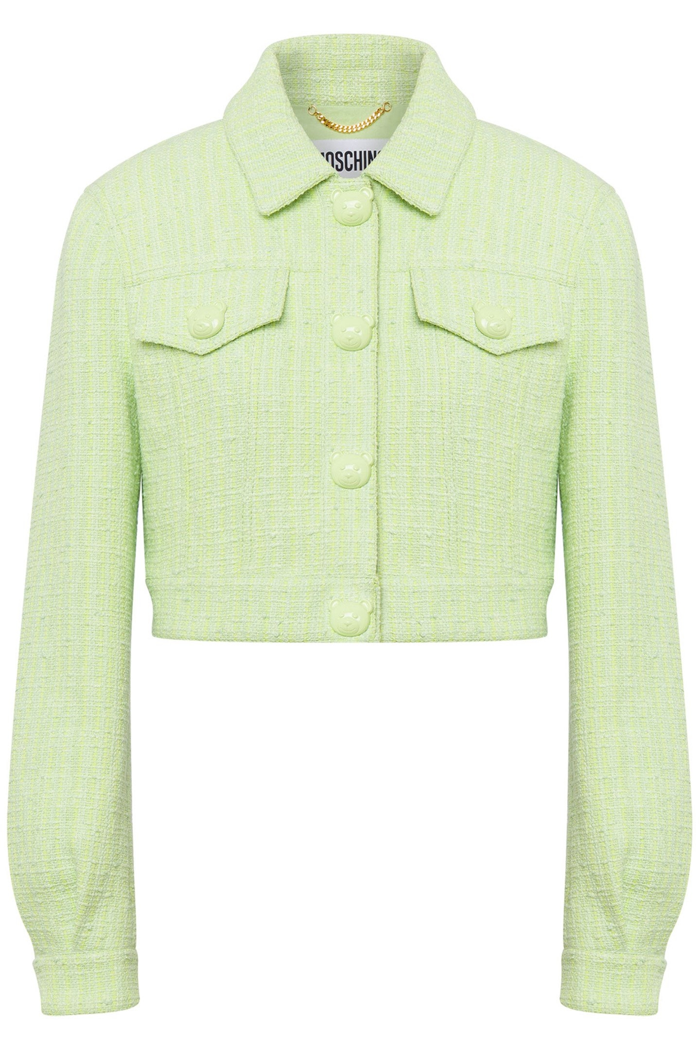 TEDDY BUTTONS TWEED CROPPED JACKET WHITE 3