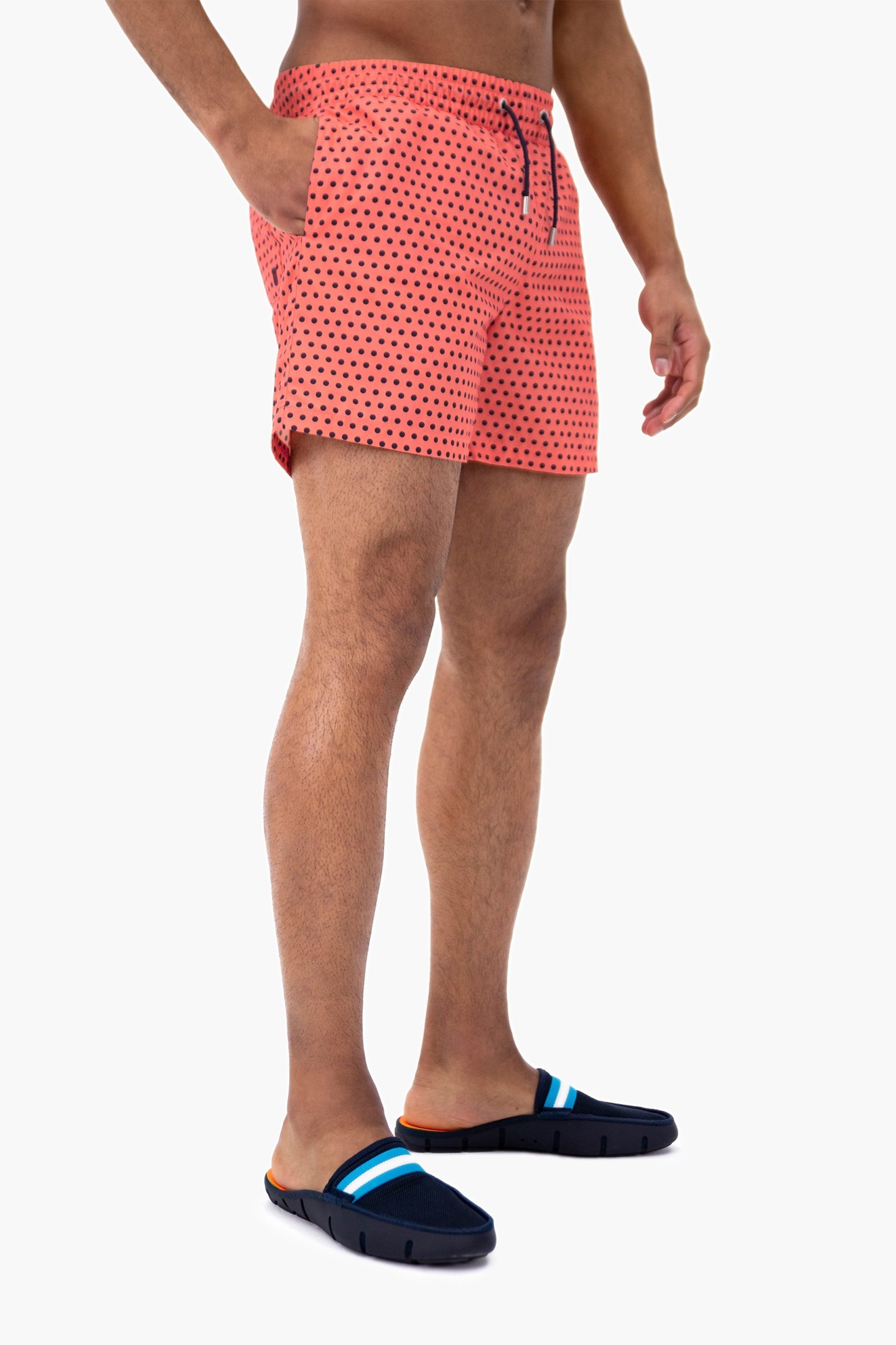 THE PRINTED SWIM SHORTS SUNSET SKY/NAVY DOTS 5