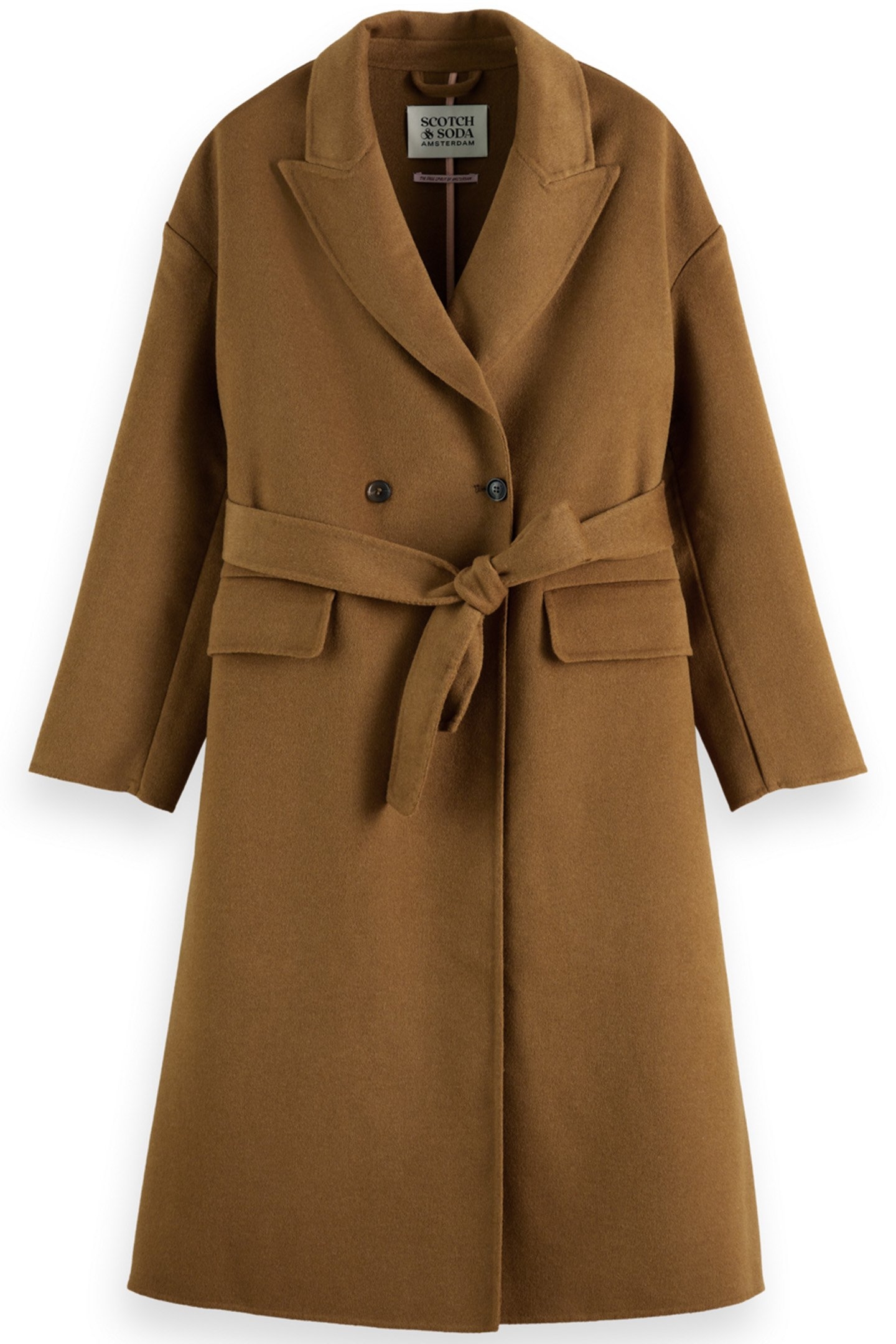 DOUBLE FACE WOOL BLEND COAT TOBACCO 1
