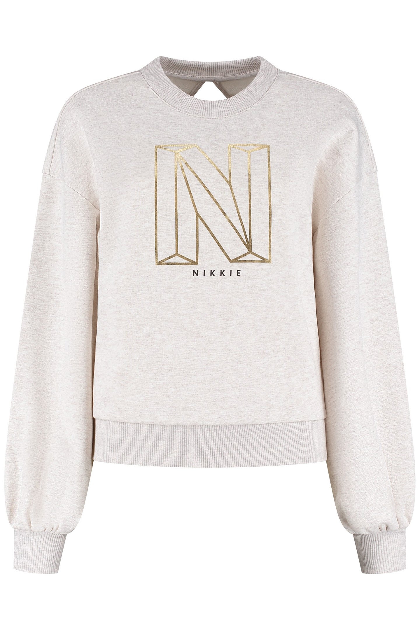 NIKKIE HEATHER SWEATER CREAM MELANGE 1