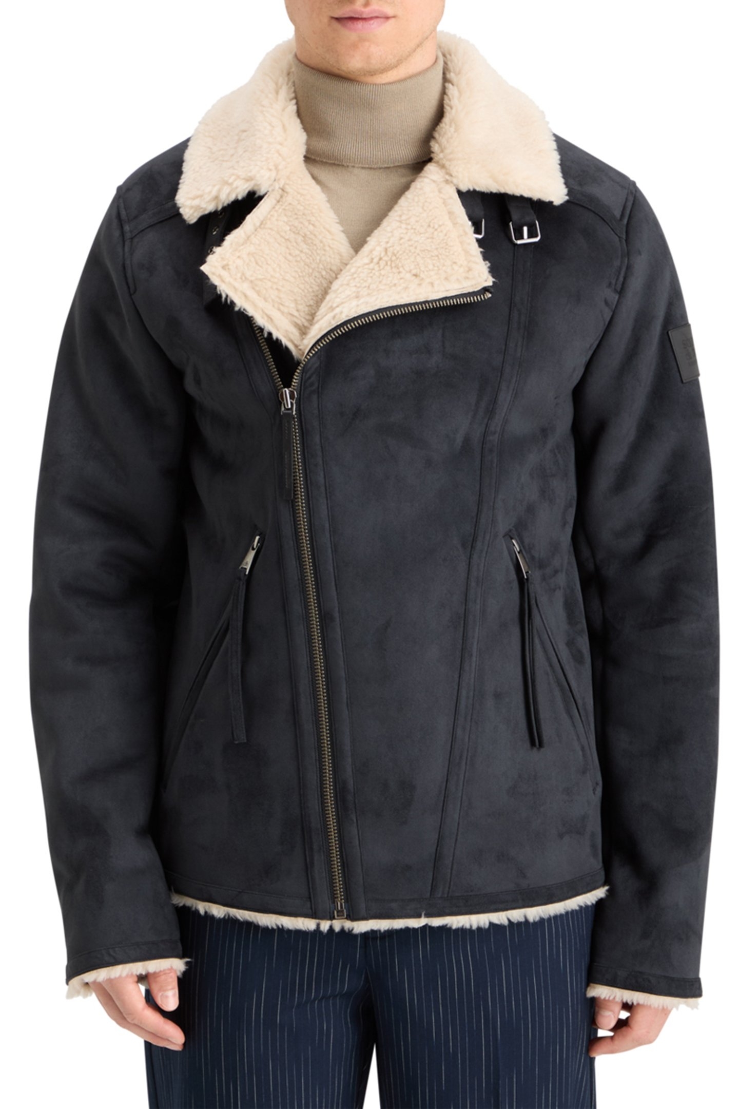 FAUX SHEERLING JACKET BLACK 1