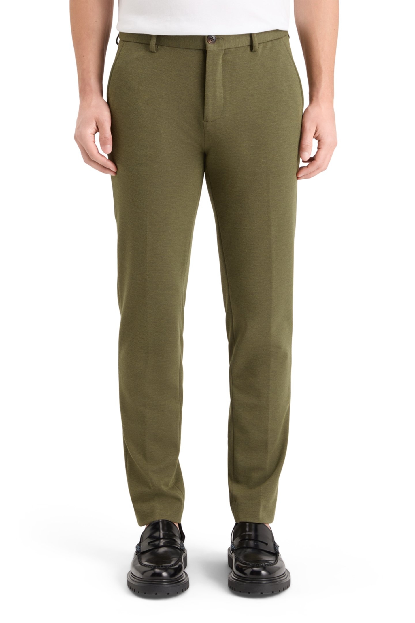 MOTT - KNITTED SLIM FIT CHINO MOSS GREEN MELANGE 1