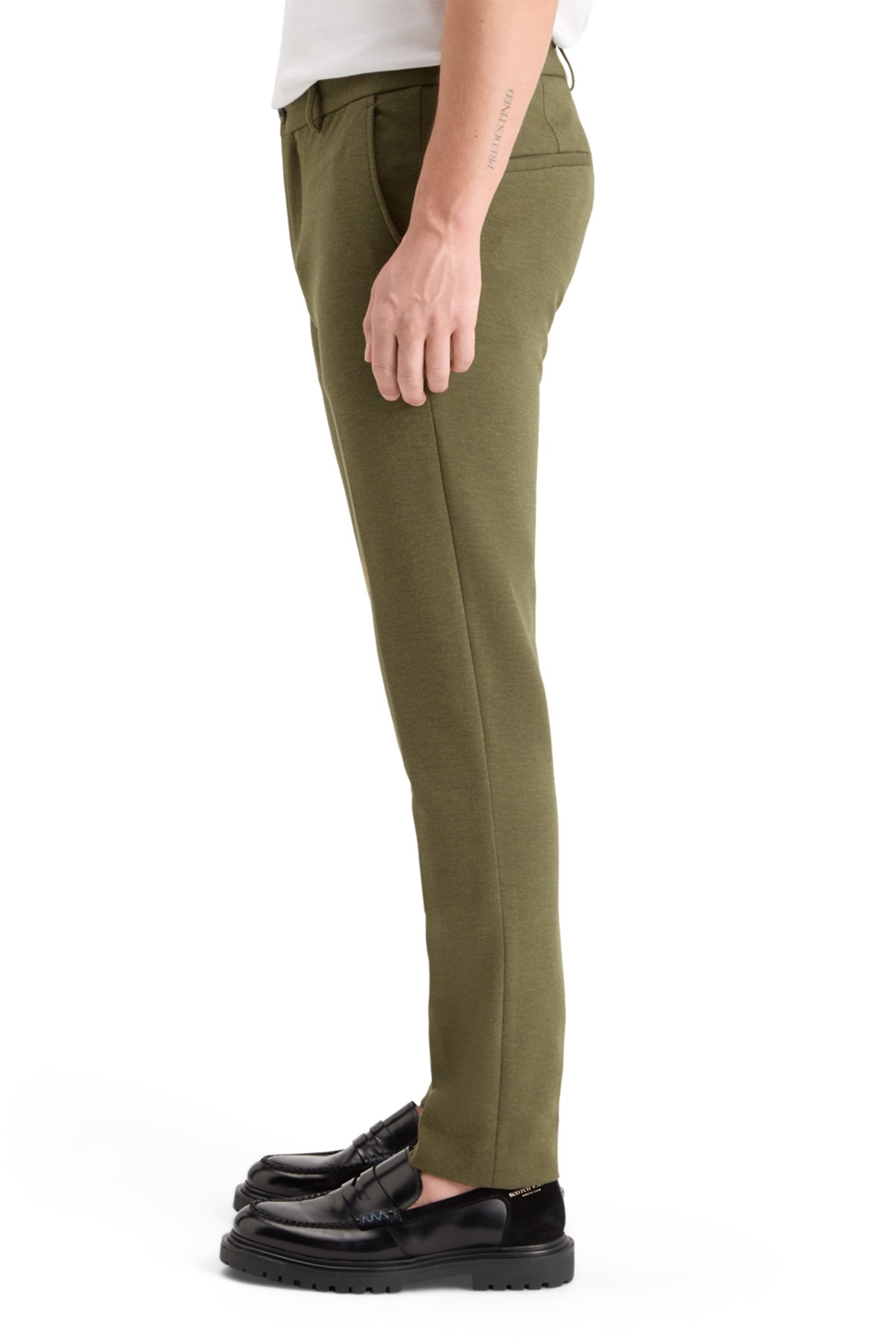 MOTT - KNITTED SLIM FIT CHINO MOSS GREEN MELANGE 7