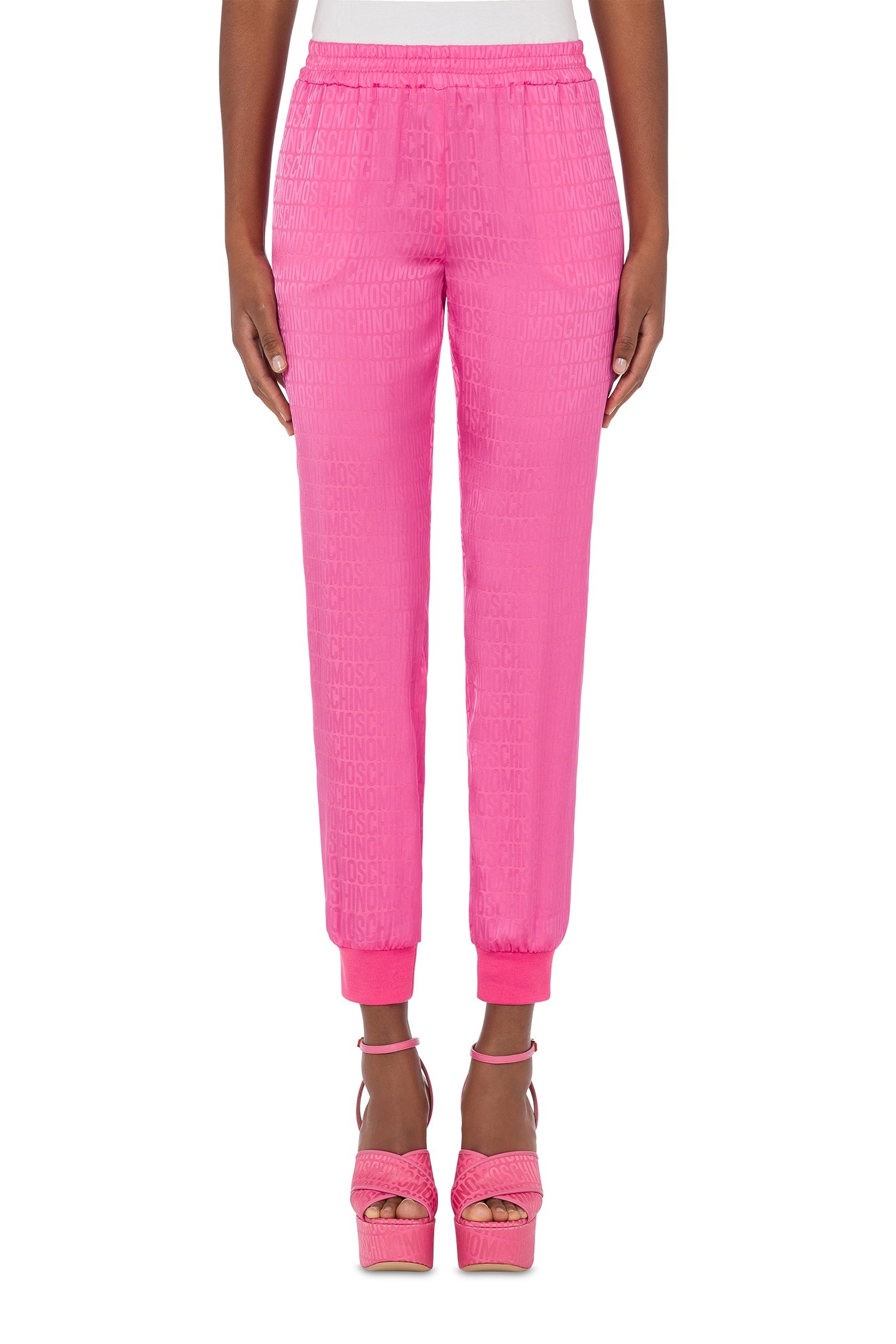 JOGGERS IN ALLOVER LOGO TWILL PINK 1