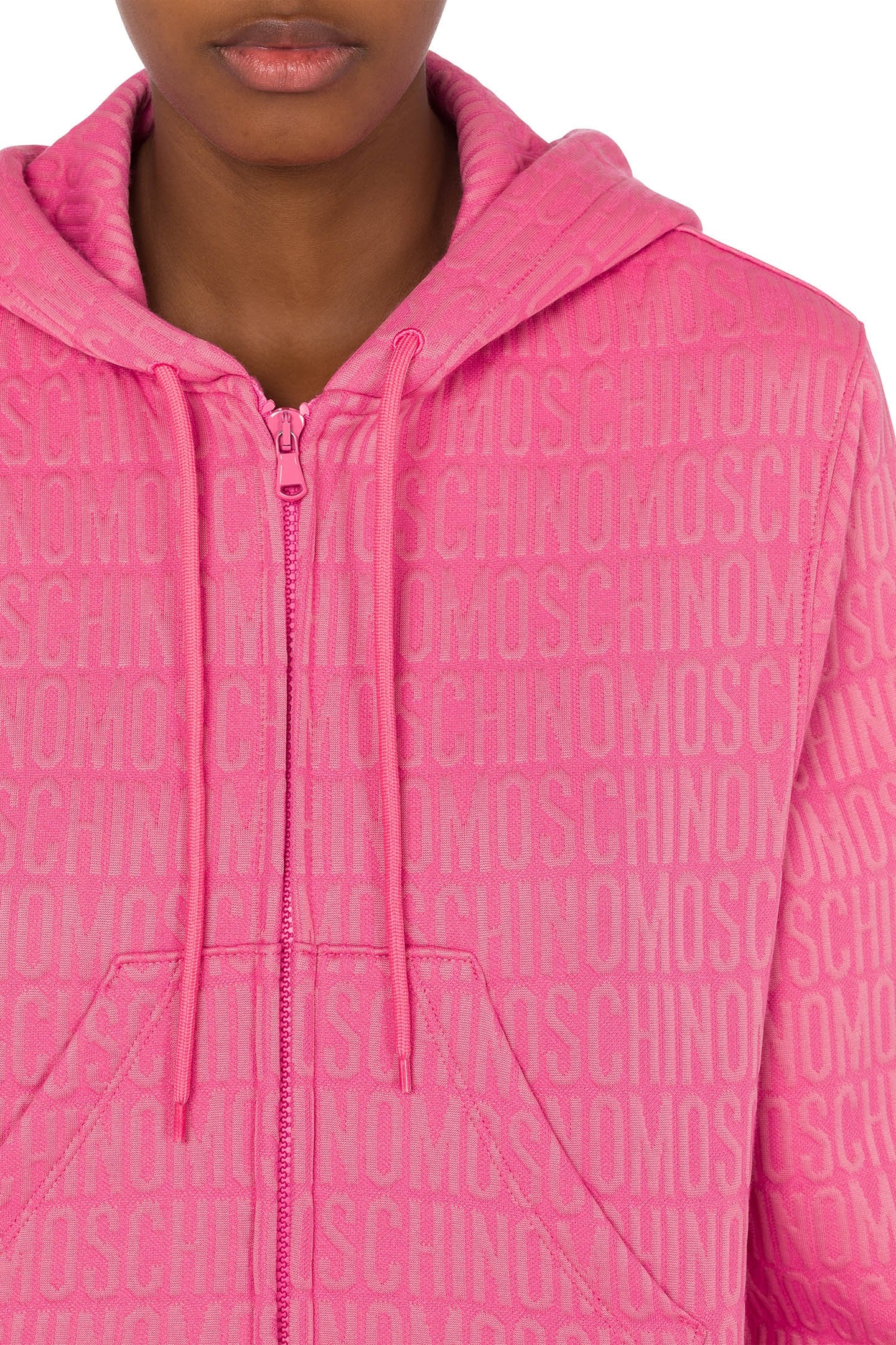 ALLOVER LOGO CROPPED SWEATSHIRT PINK 4