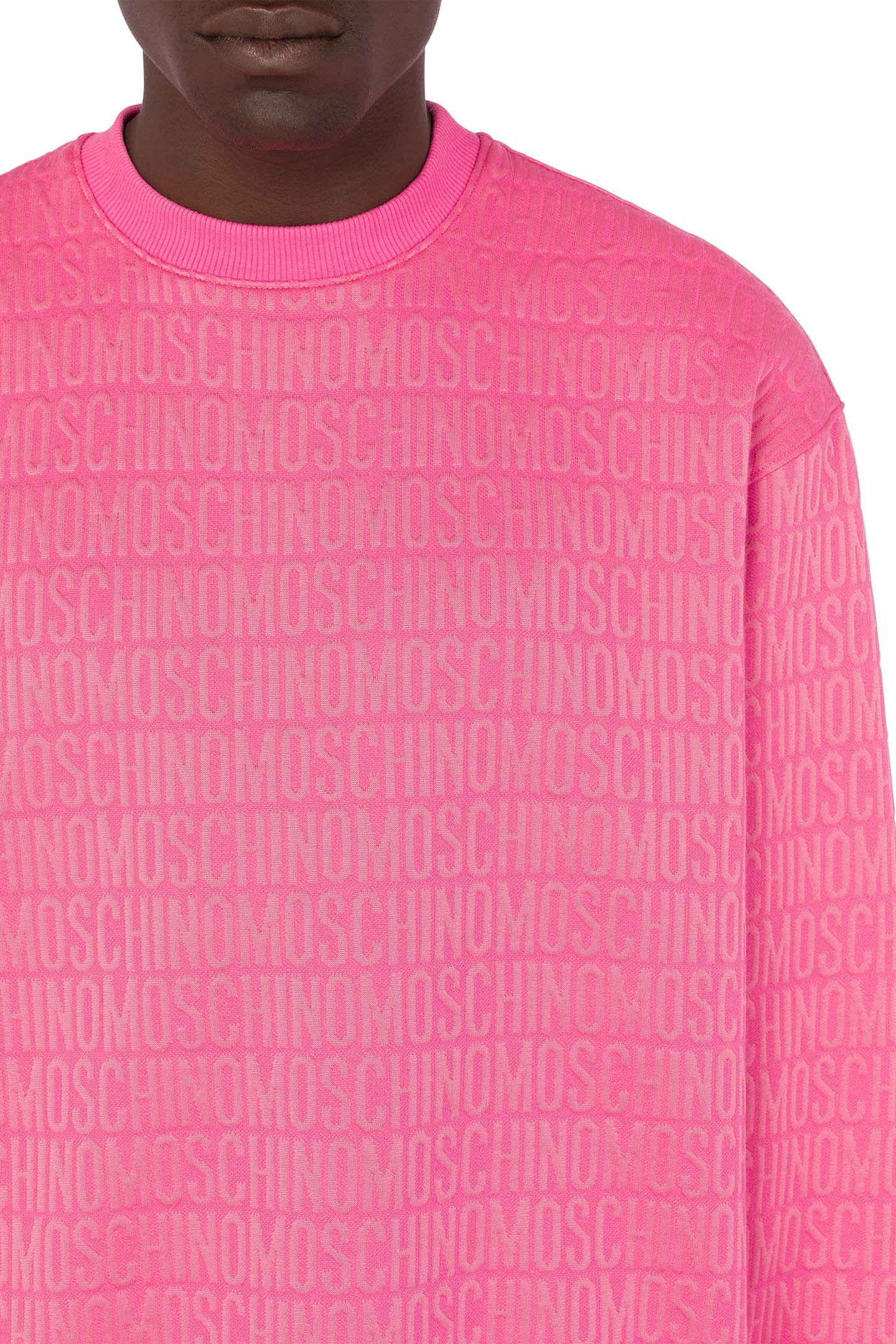 ALLOVER LOGO JACQUARD SWEATSHIRT PINK 4