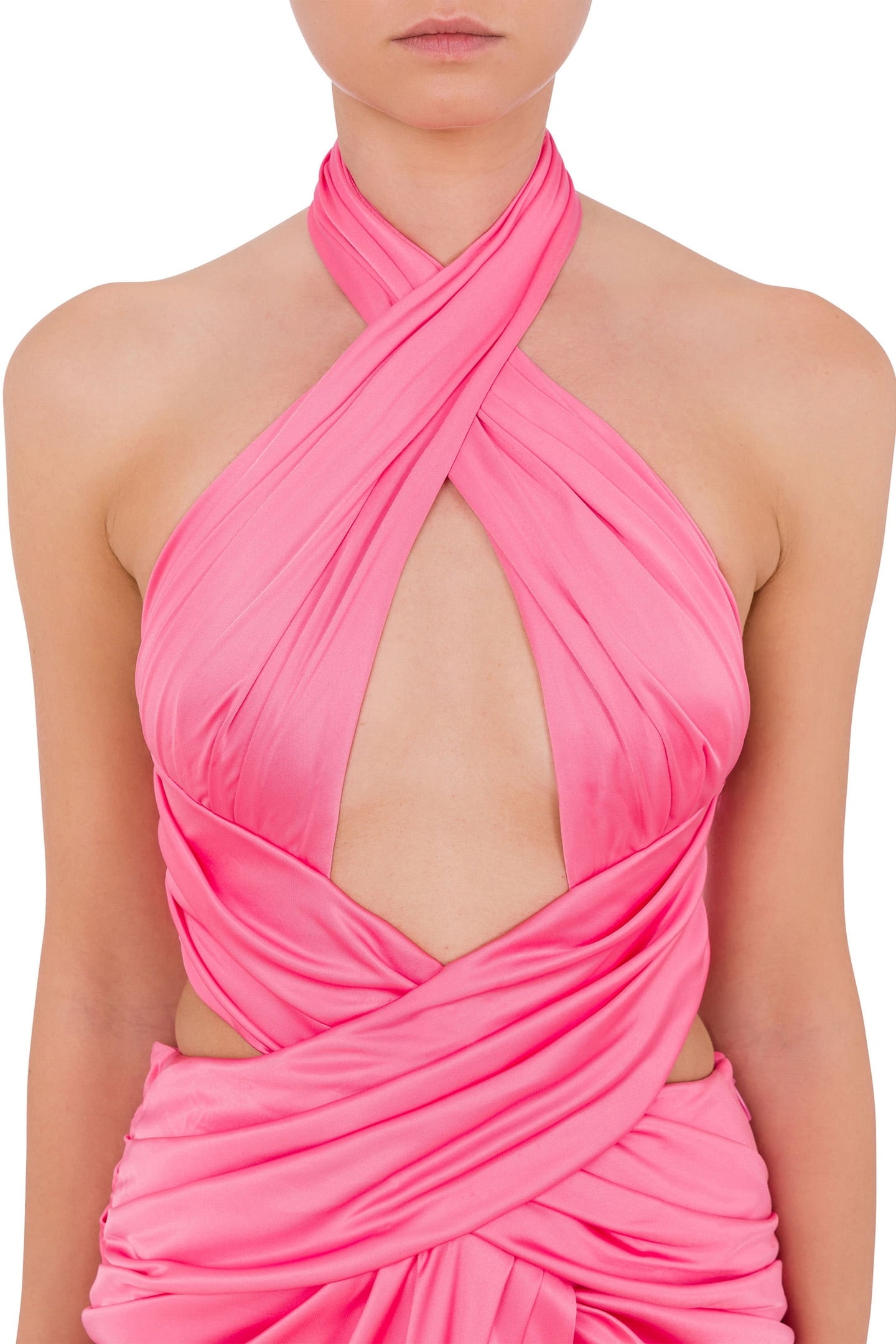 ORGANZINE DRESS WITH CUT-OUT PINK 4