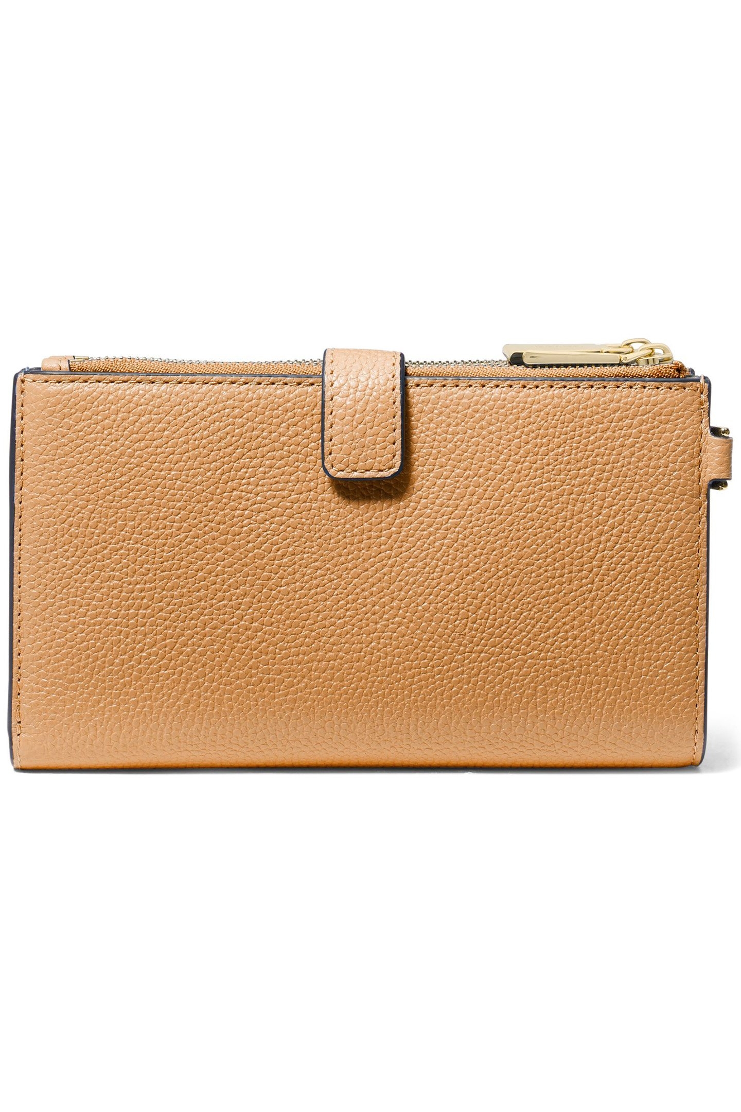 DOUBLE ZIP WRISTLET CLUTCH BAG IN BEIGE 2