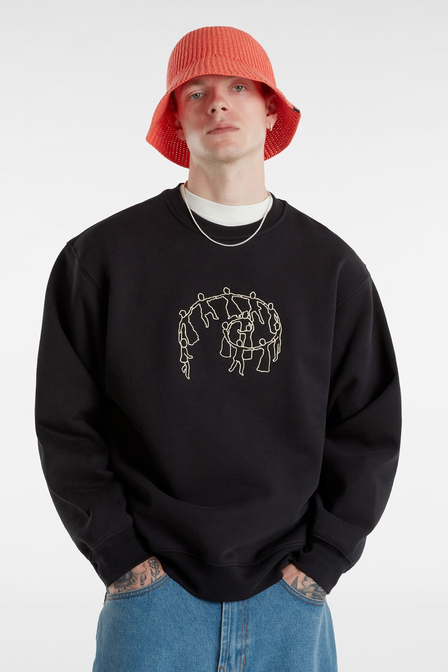 SKATE HOLD HANDS PO CREW BLACK 1