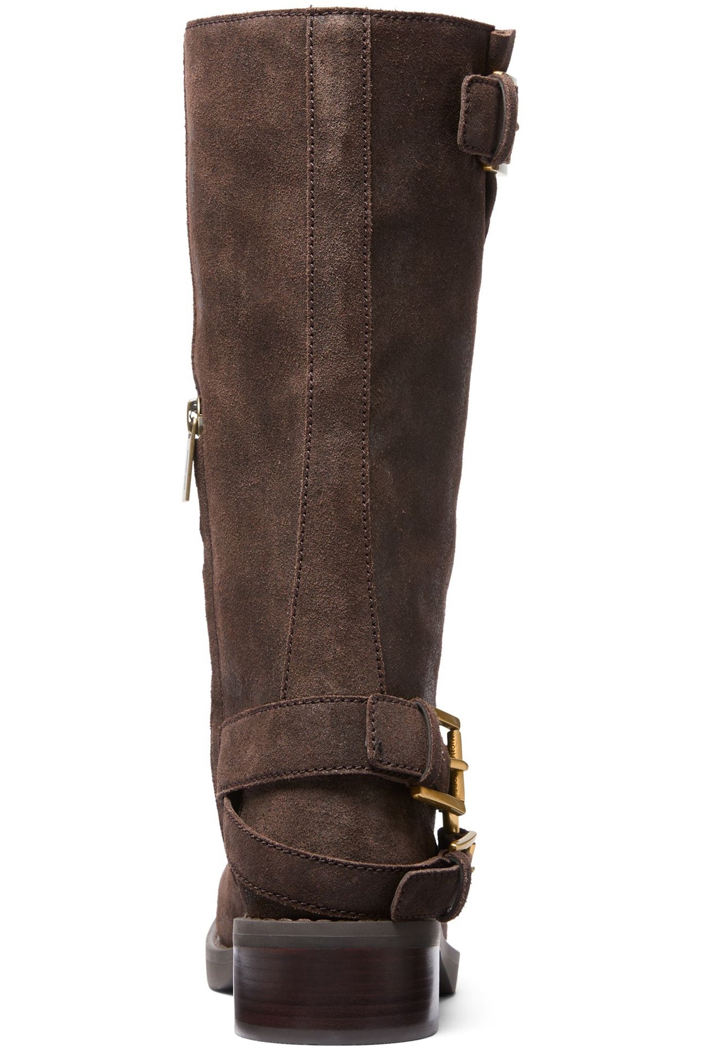 CROSBY GOLD BUCKLE DETAIL BIKER BOOT IN CHOCOLATE BROWN 4