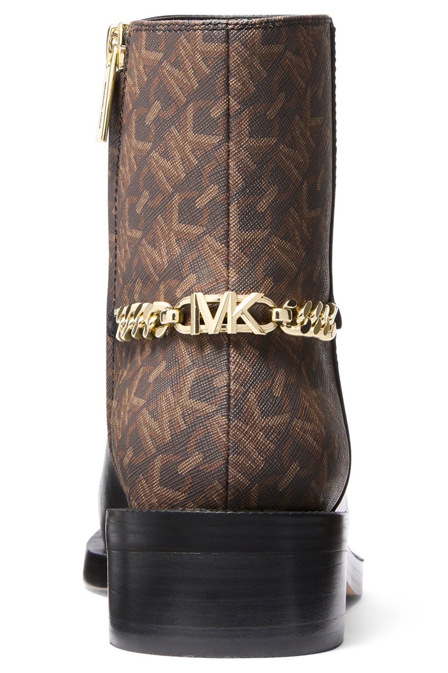 CARLISLE FLAT BOOT IN BLACK AND BROWN LOGO PRINT 3