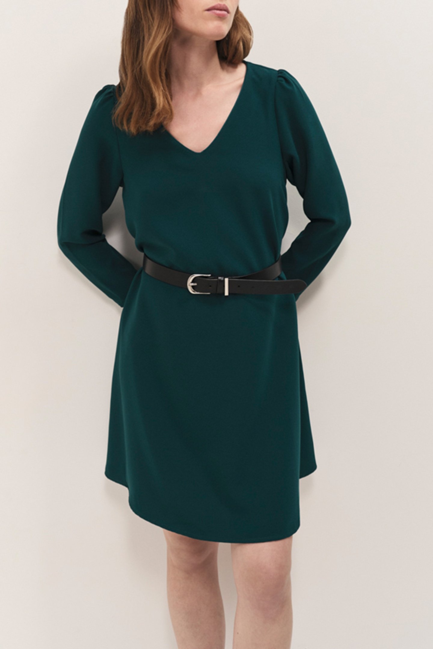 RIOMI - EVERGREEN FLOWING FLARED DRESS 5