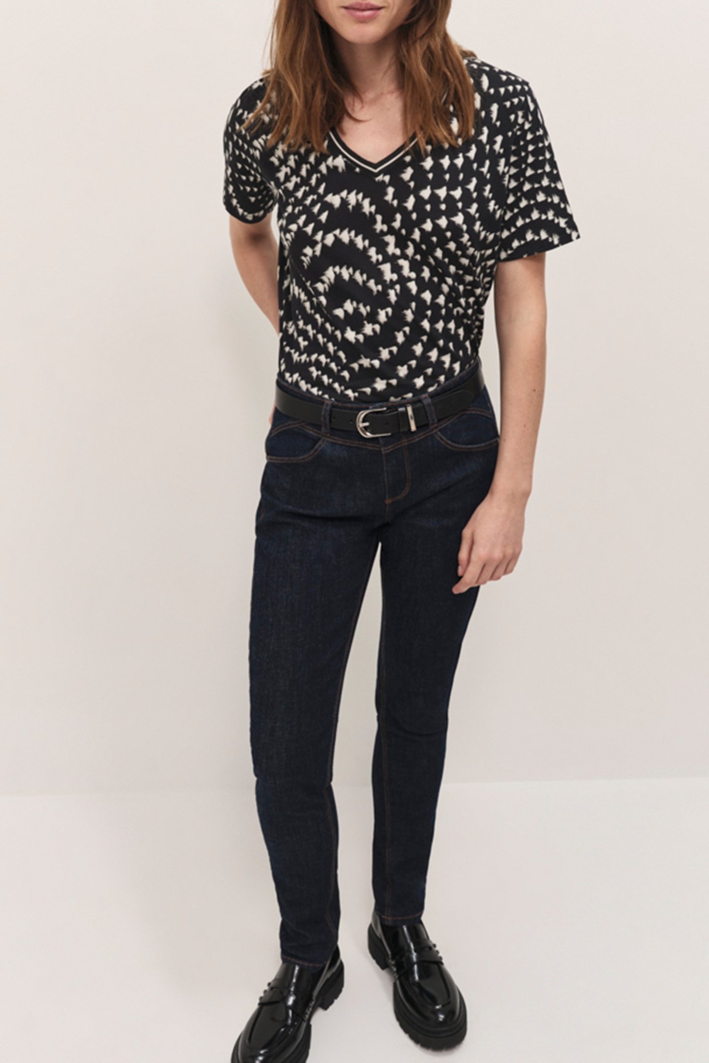 MADIAN - BLACK OPTICAL PRINT T-SHIRT 3