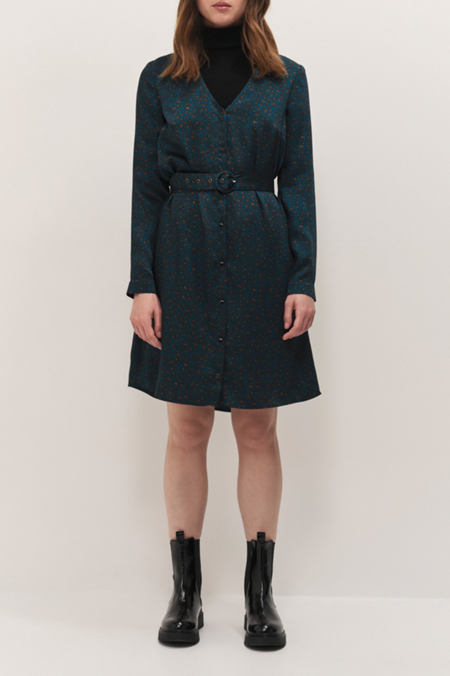 RYANNE - WINTER LEOPARD PRINT SYCAMORE SHIRT DRESS 1