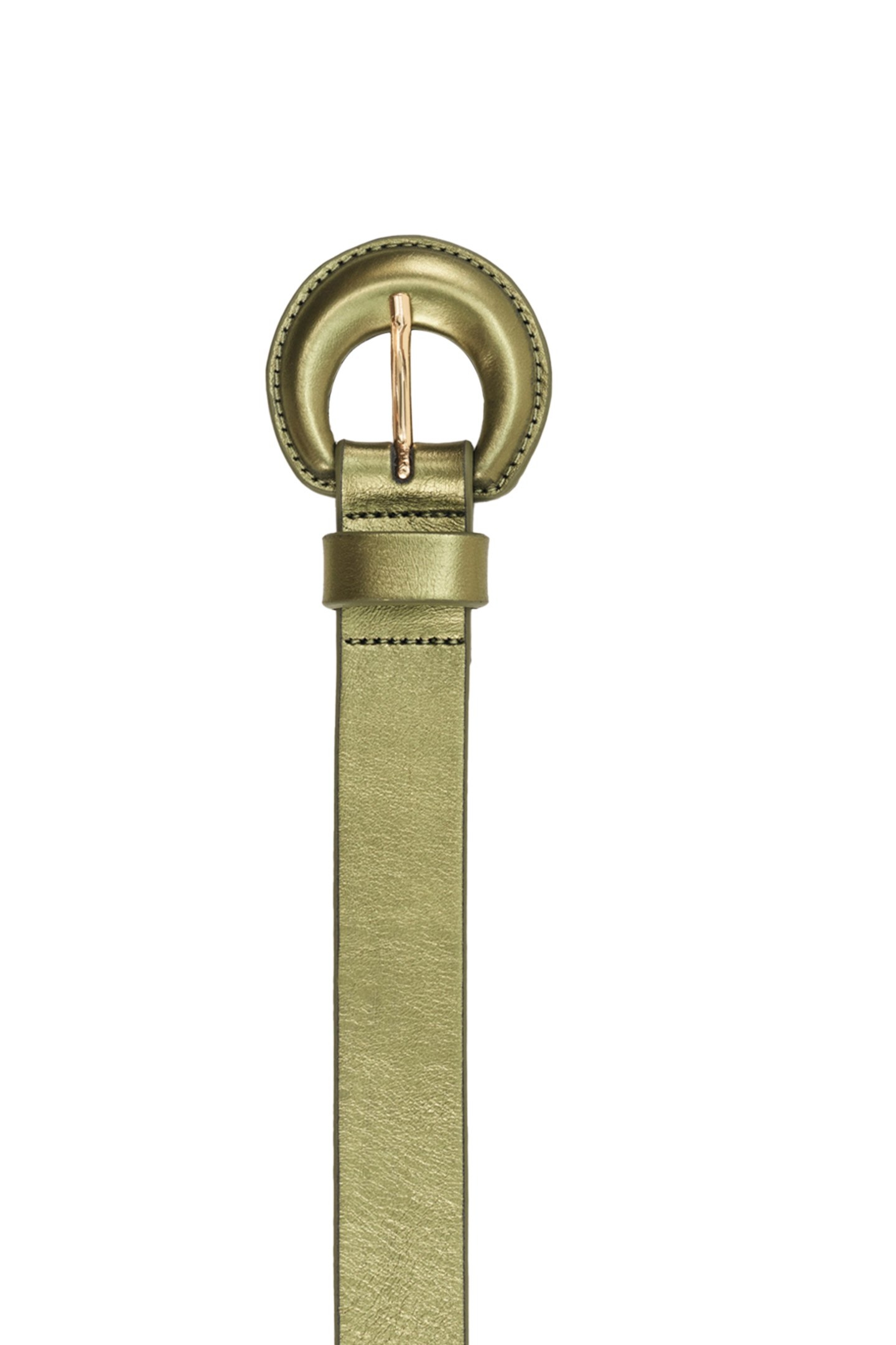 ANDREW - METALLIC LEATHER VETIVER BELT 2