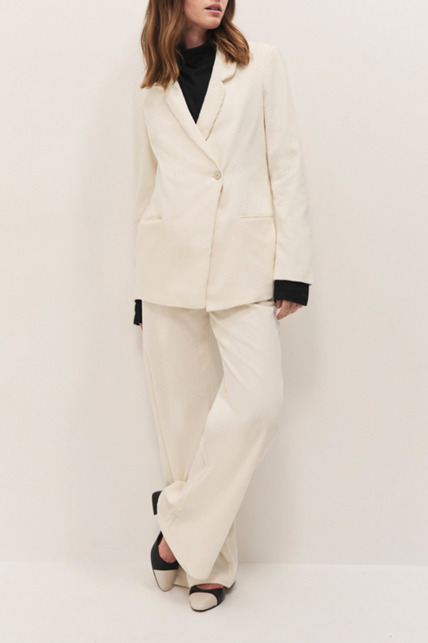 VIGG - IVORY CORDUROY SUIT JACKET 3