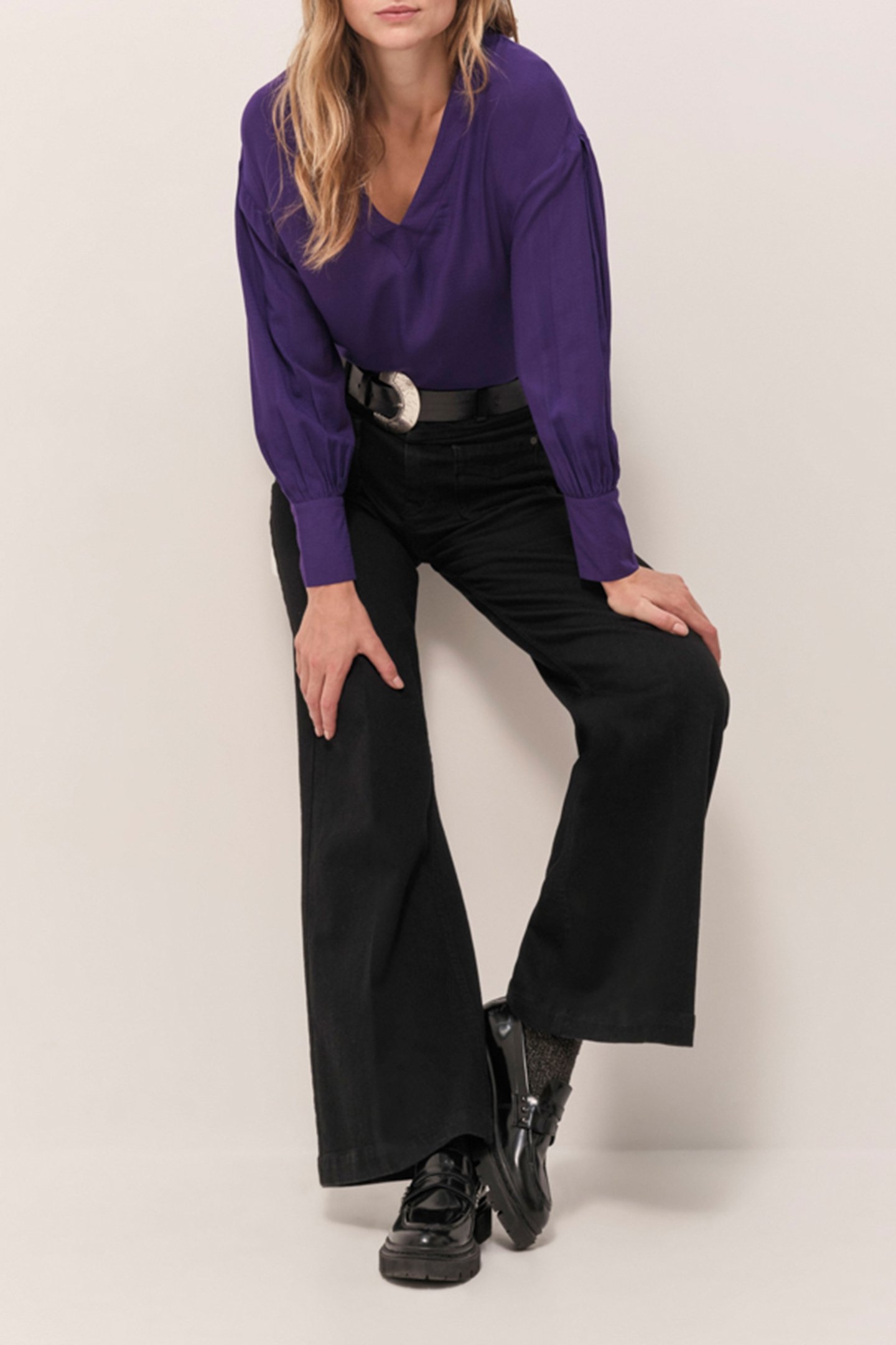 CERES - FANCY JACQUARD PURPLE BLOUSE 2