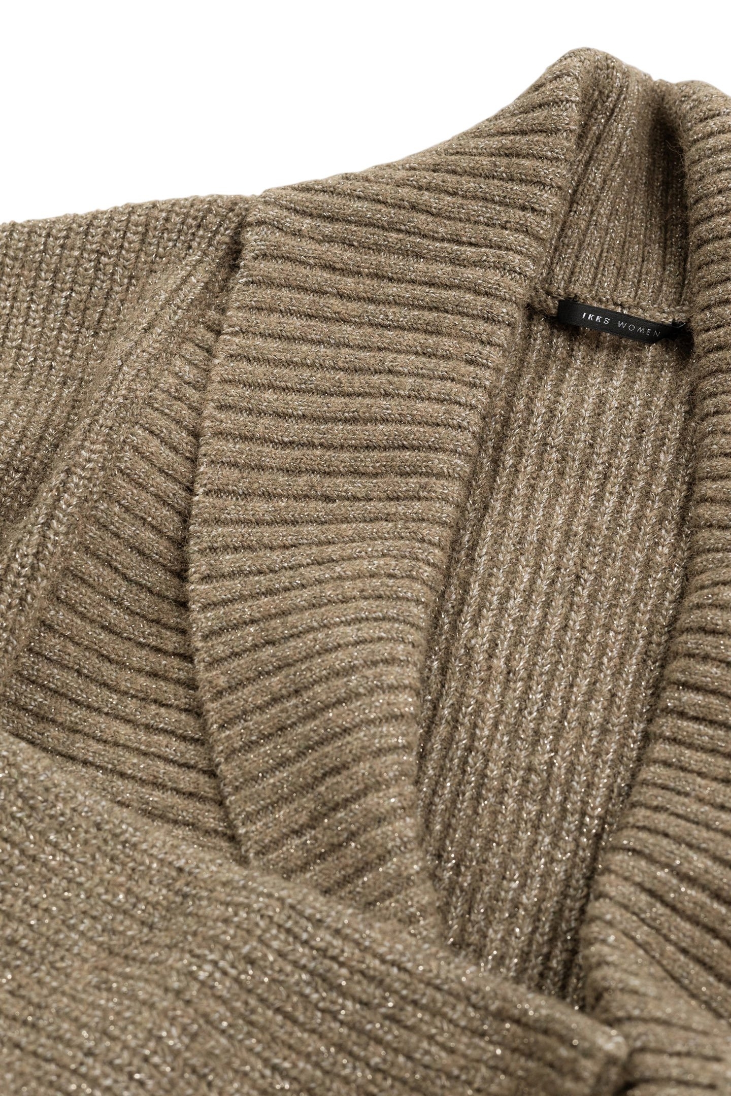 BELTED KHAKI ARMY CARDIGAN LUREX KNIT 7