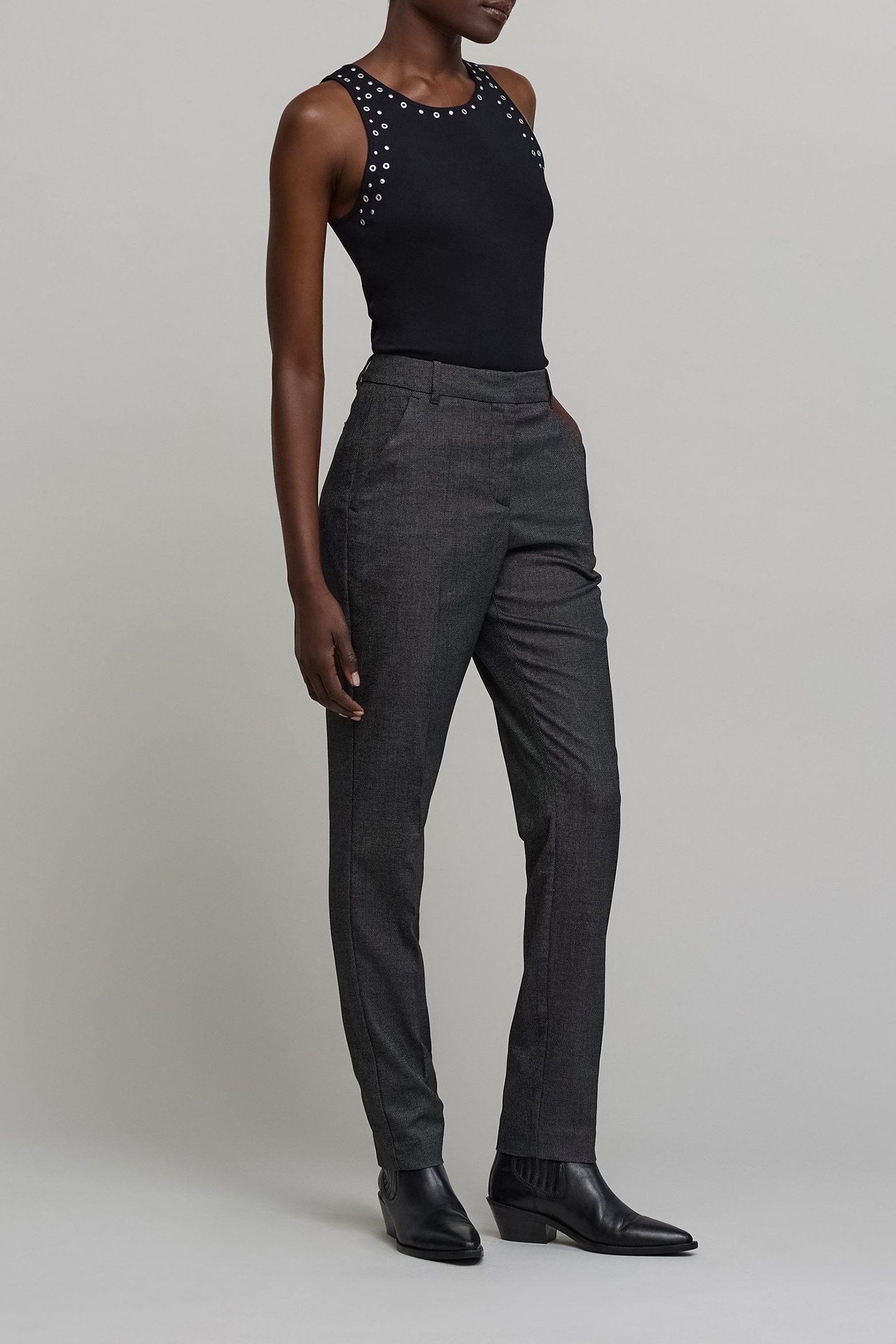 CAVIAR PATTERN STRAIGHT-LEG PANTS 4