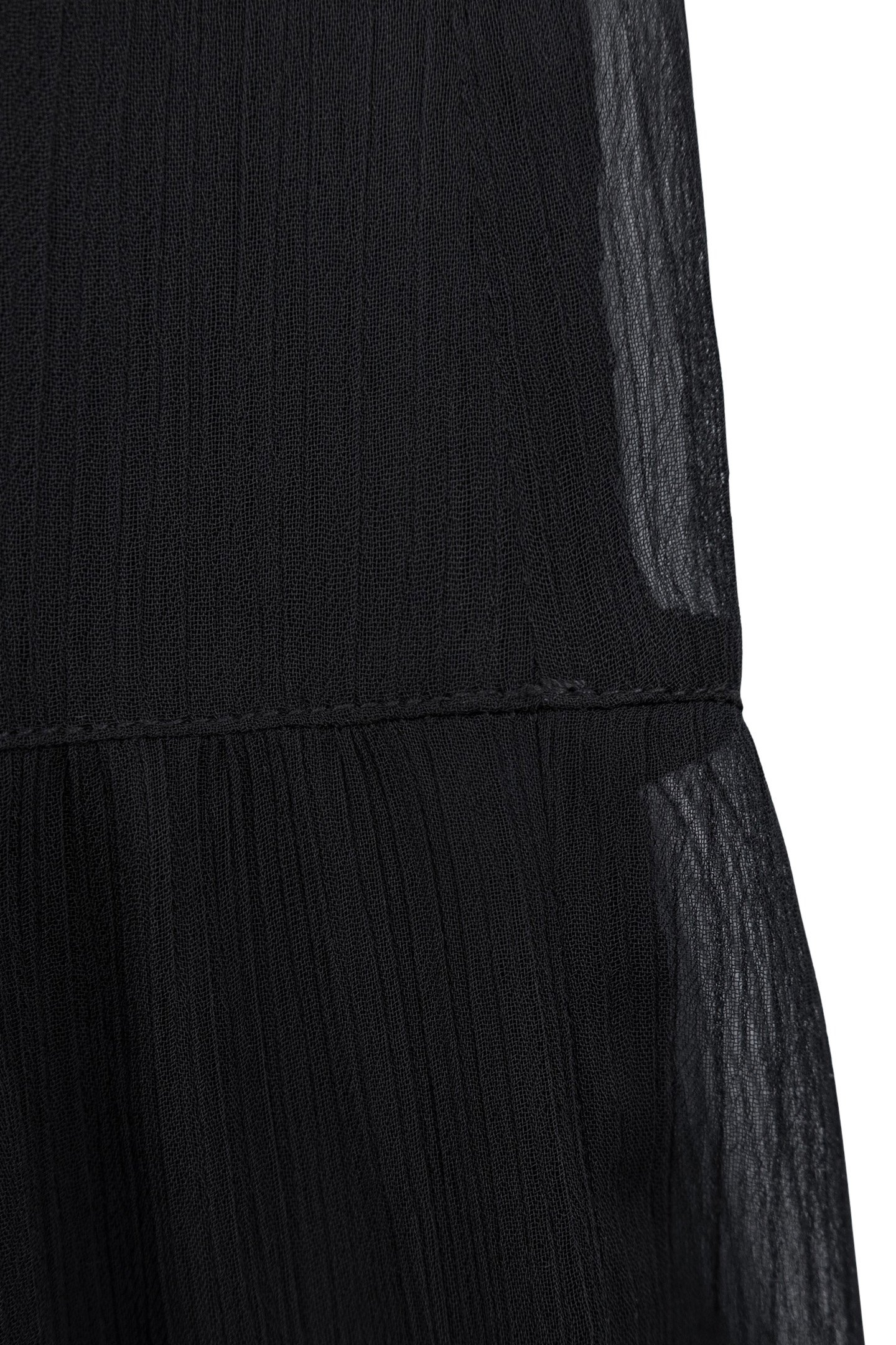 LONG BLACK CREPE VEIL SKIRT 8