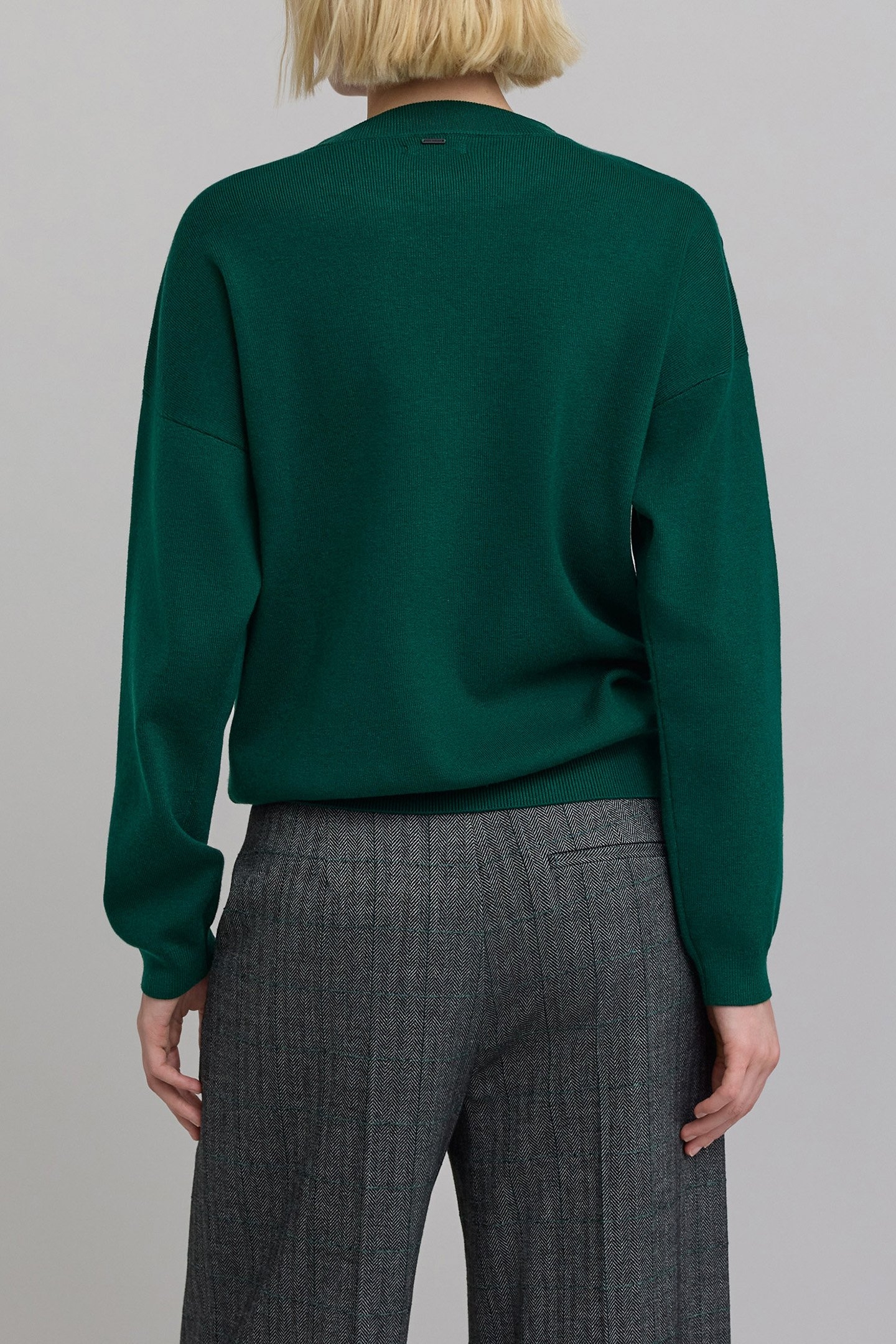 GREEN KNIT SWEATER WITH SHOULDER BUTTONS 2