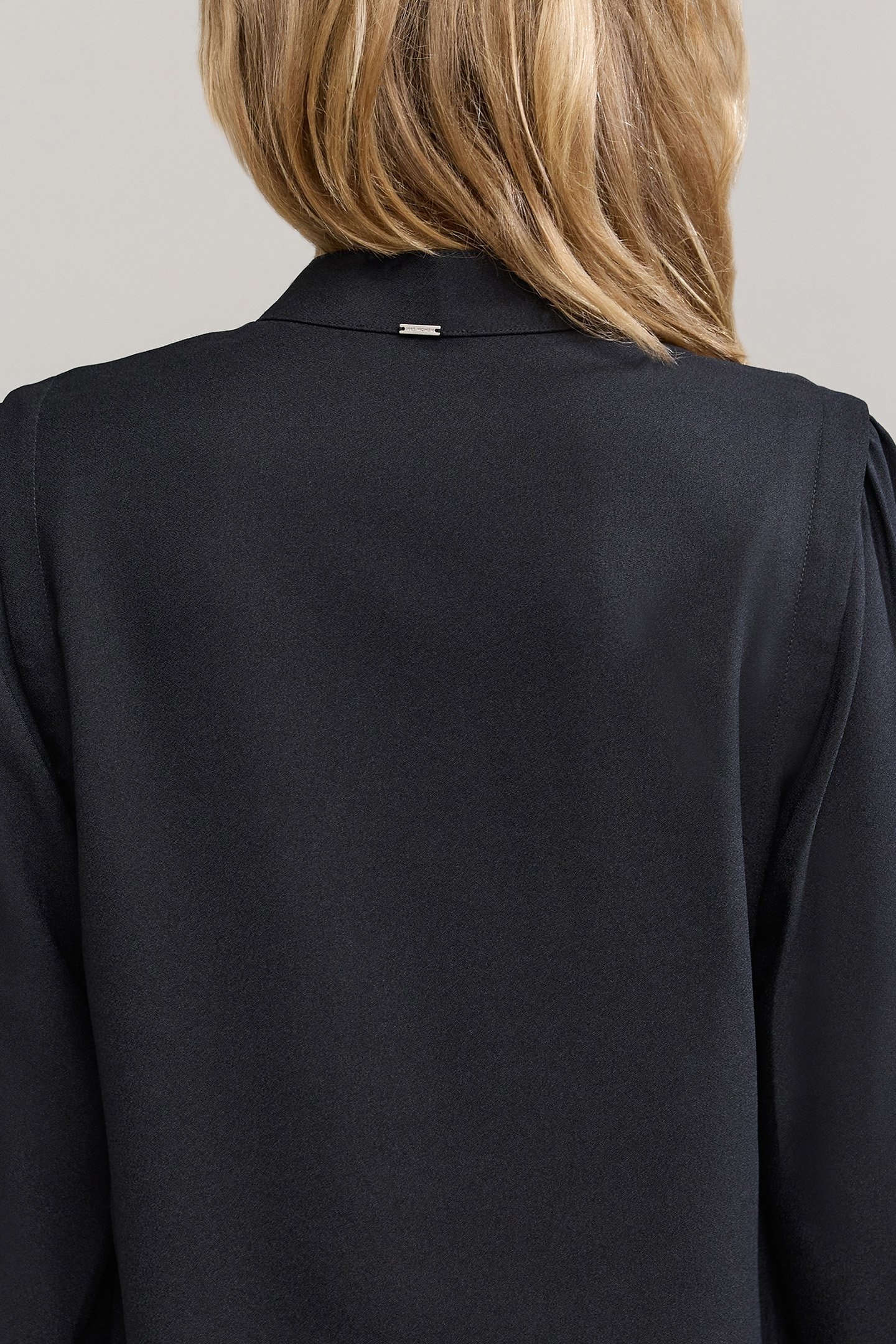 BLACK DRESS WITH ASYMMETRICAL CLOSURE 7