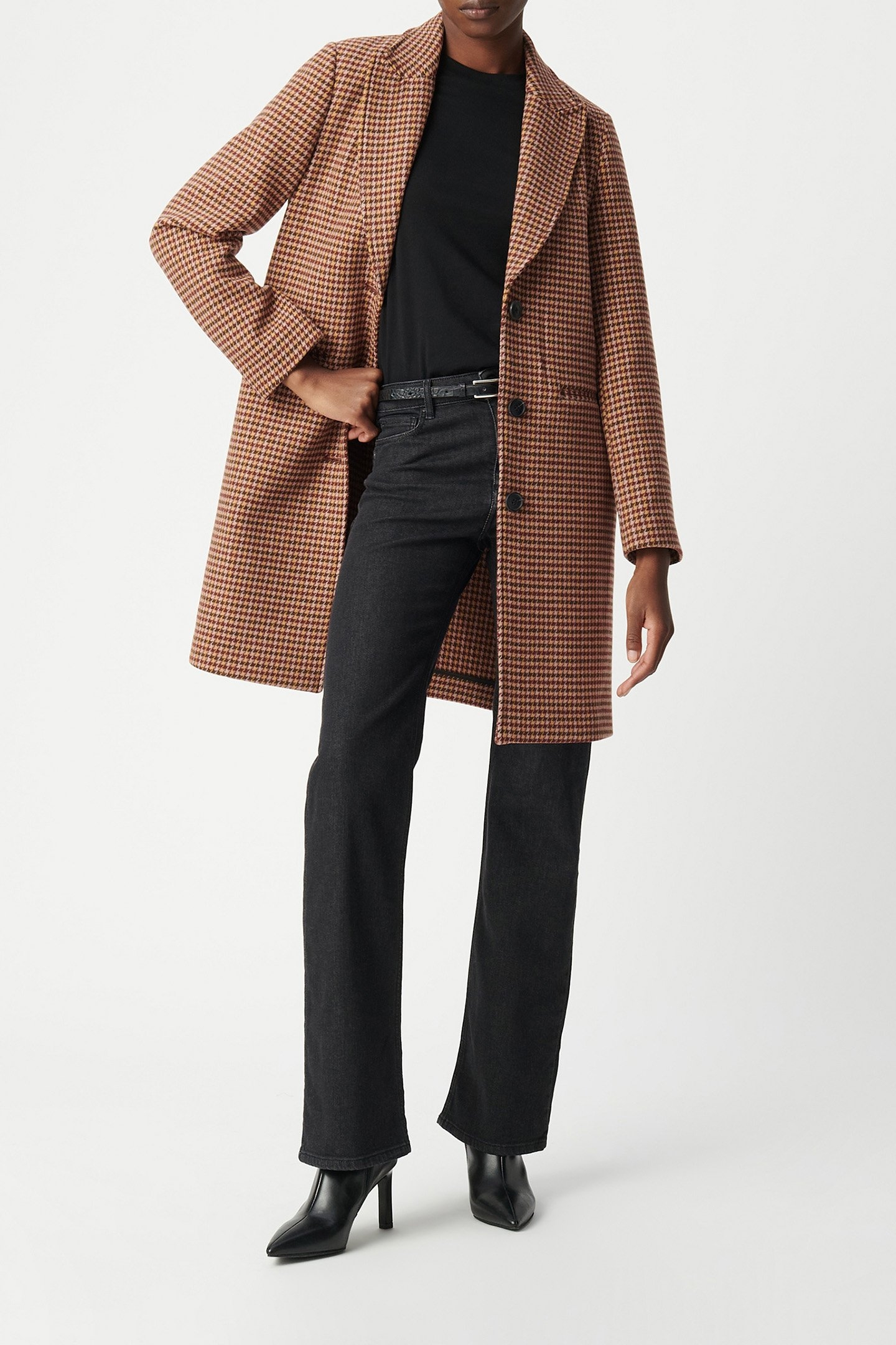 RED LONG COAT WITH HOUNDSTOOTH PATTERN 3