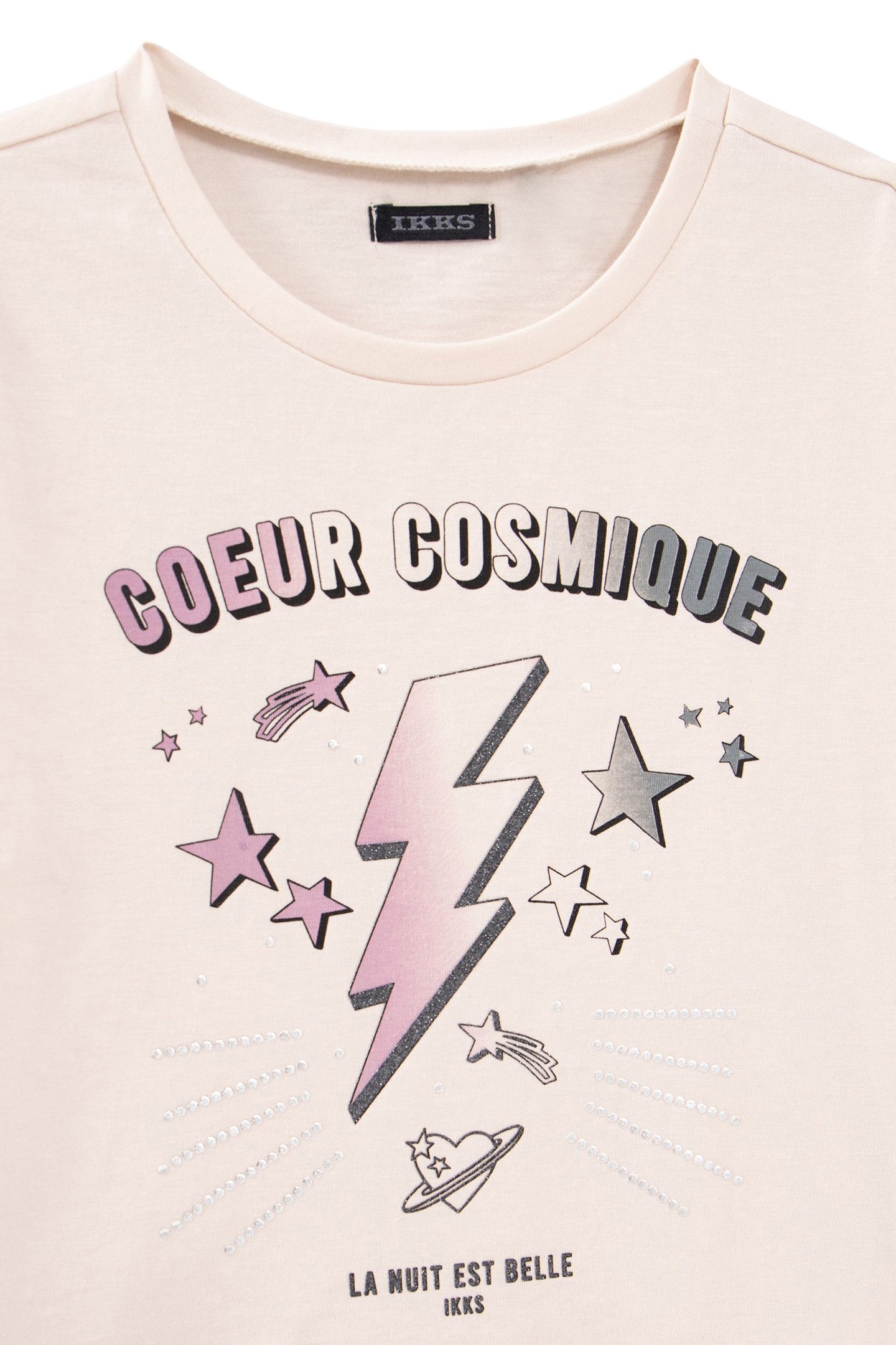 GIRL’S ECRU ORGANIC COTTON STARS AND LIGHTNING T-SHIRT 3
