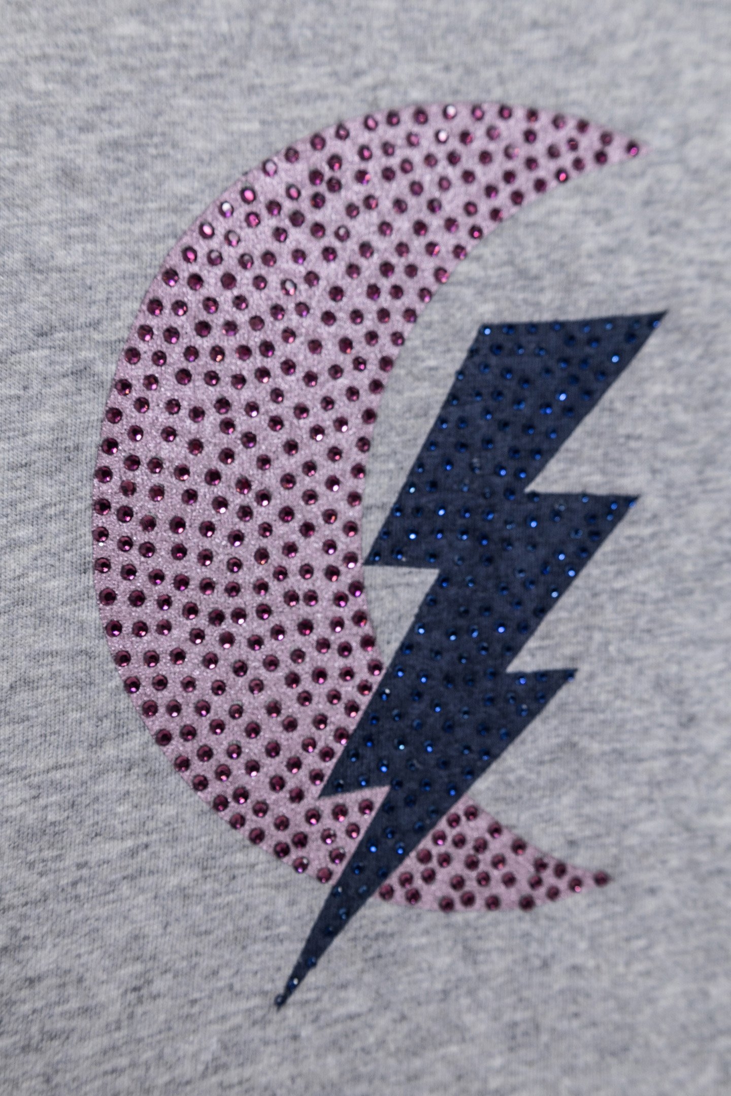 GIRL’S GREY T-SHIRT WITH DIAMANTE LIGHTNING AND MOONS 6
