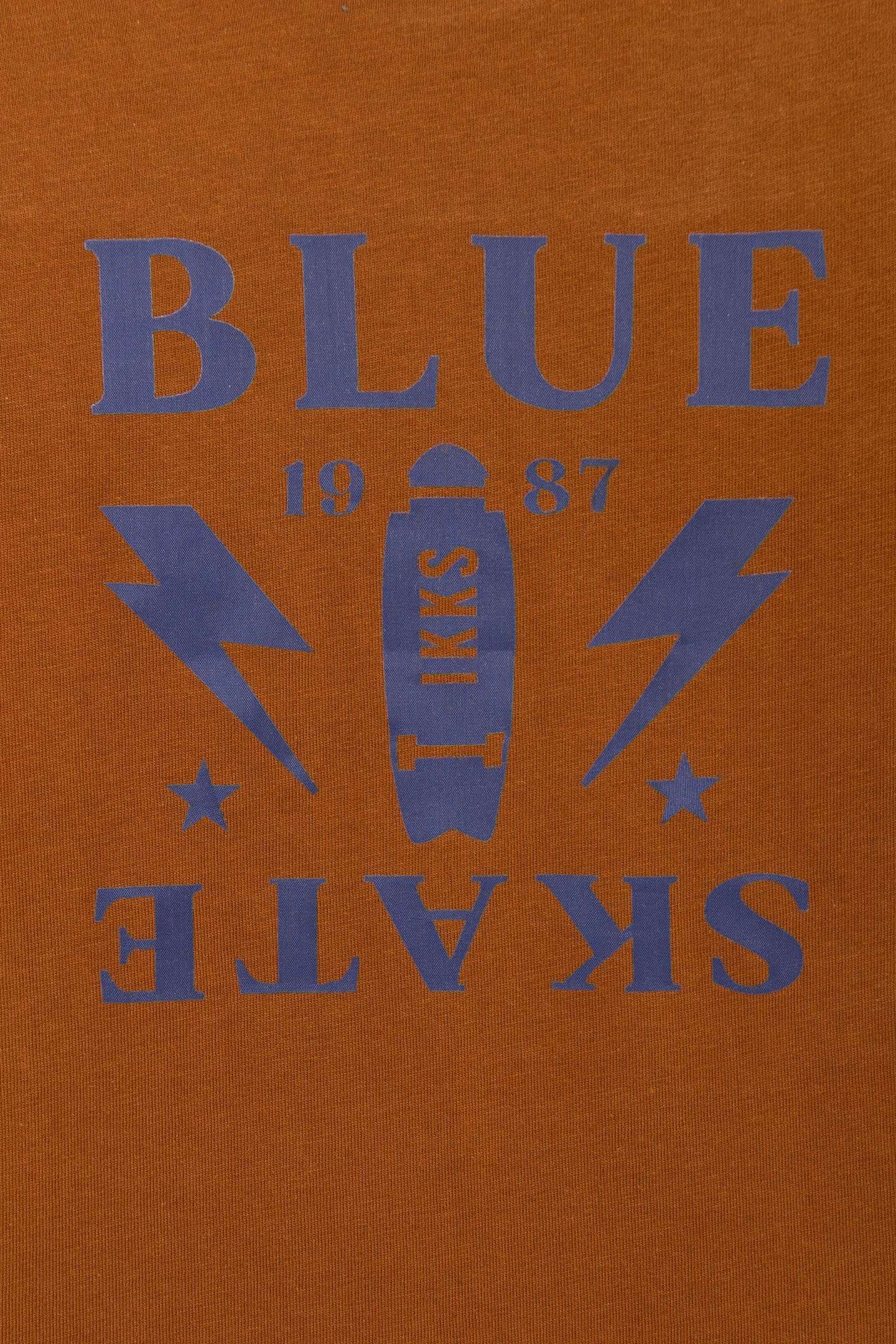 BOY'S CAMEL ORGANIC COTTON SATIN BLUE MESSAGE T-SHIRT 5