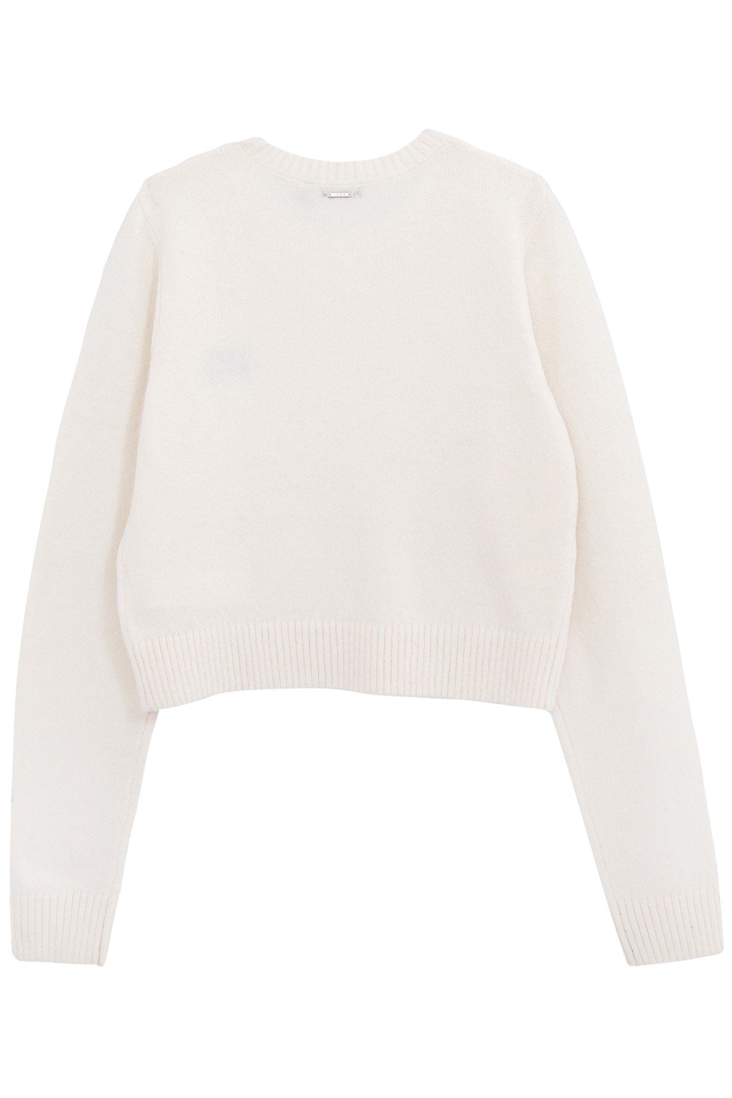 ECRU SWEATER KNIT CROPPED EMBROIDERY MESSAGE GIRL 2
