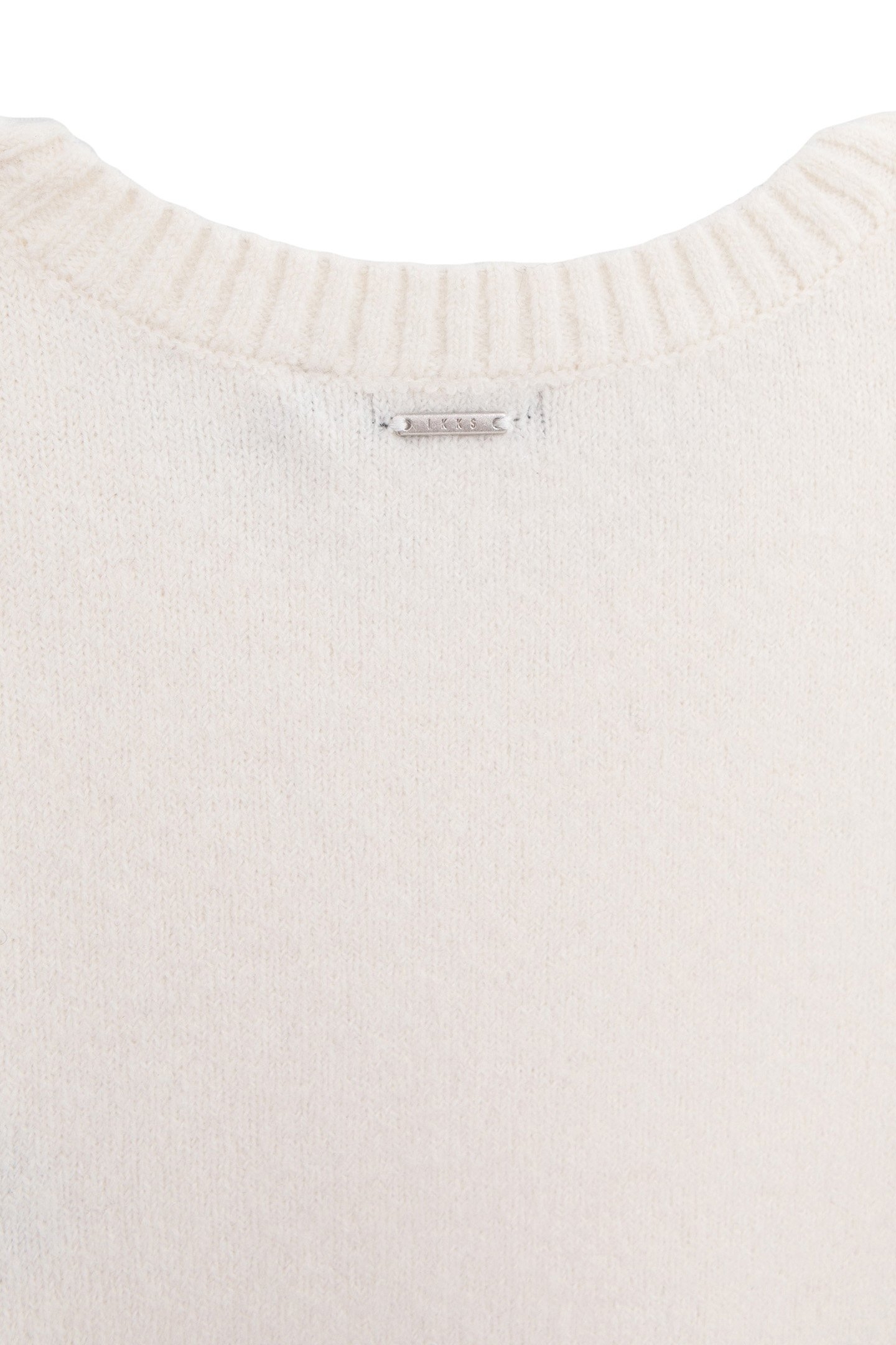 ECRU SWEATER KNIT CROPPED EMBROIDERY MESSAGE GIRL 5