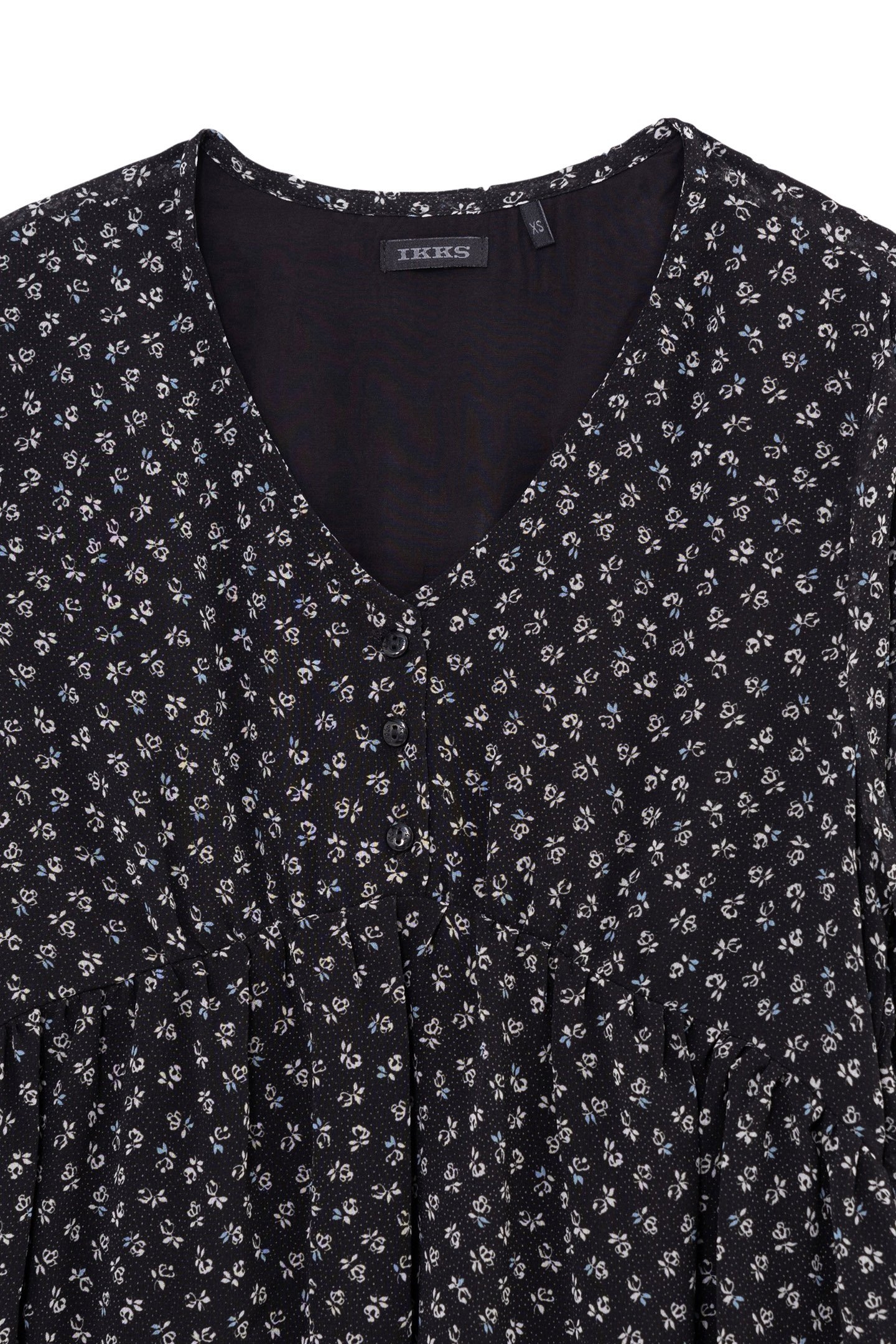 GIRL'S BLACK FLORAL-PRINT MICRO-POIS DRESS 3