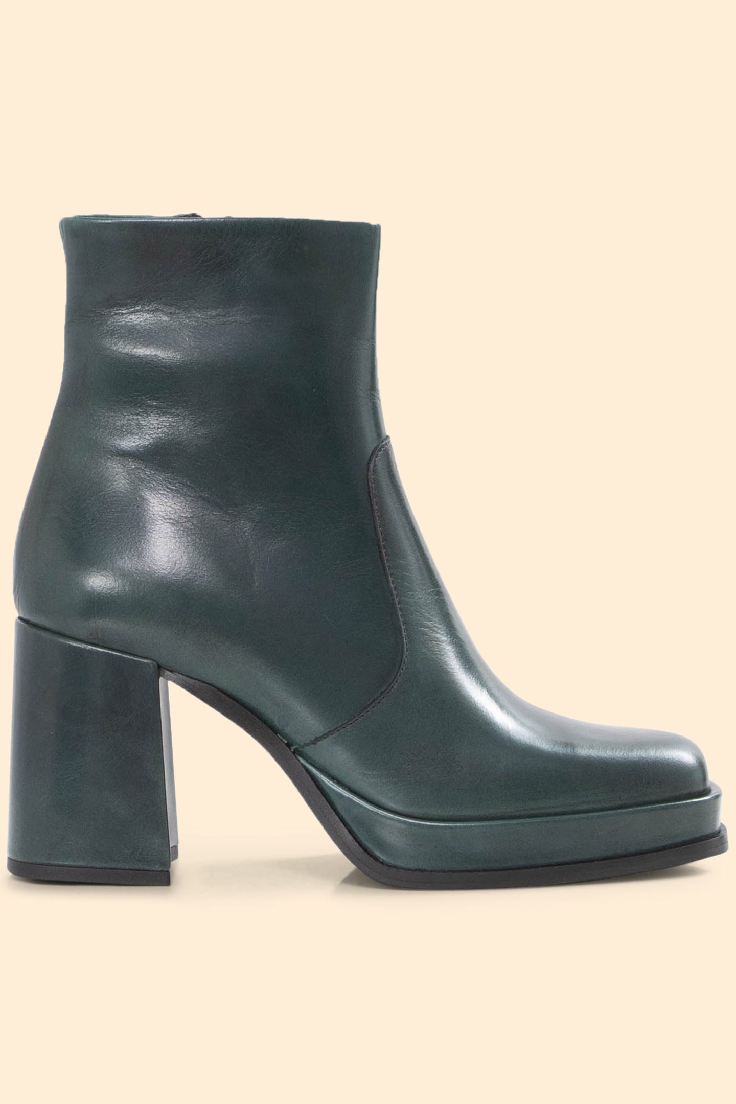 NIGHT GREEN LEATHER BOOTS 1