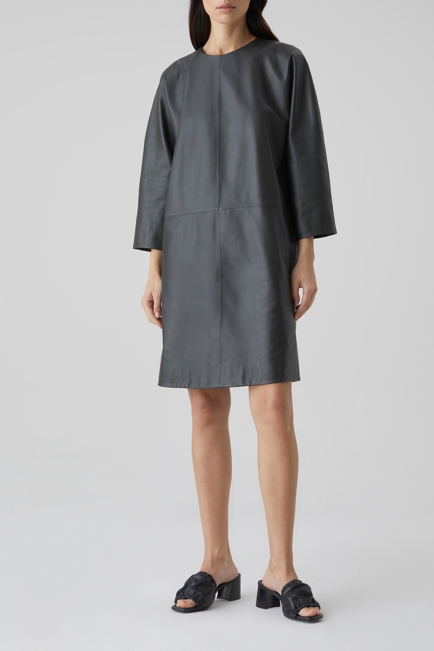 WIDE SLEEVE DRESS DRESSES WASHED BLACK 1