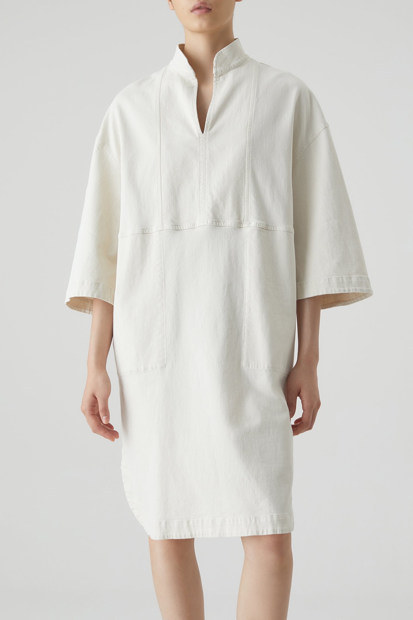 DENIM TUNIC DRESS DRESSES ECRU 1