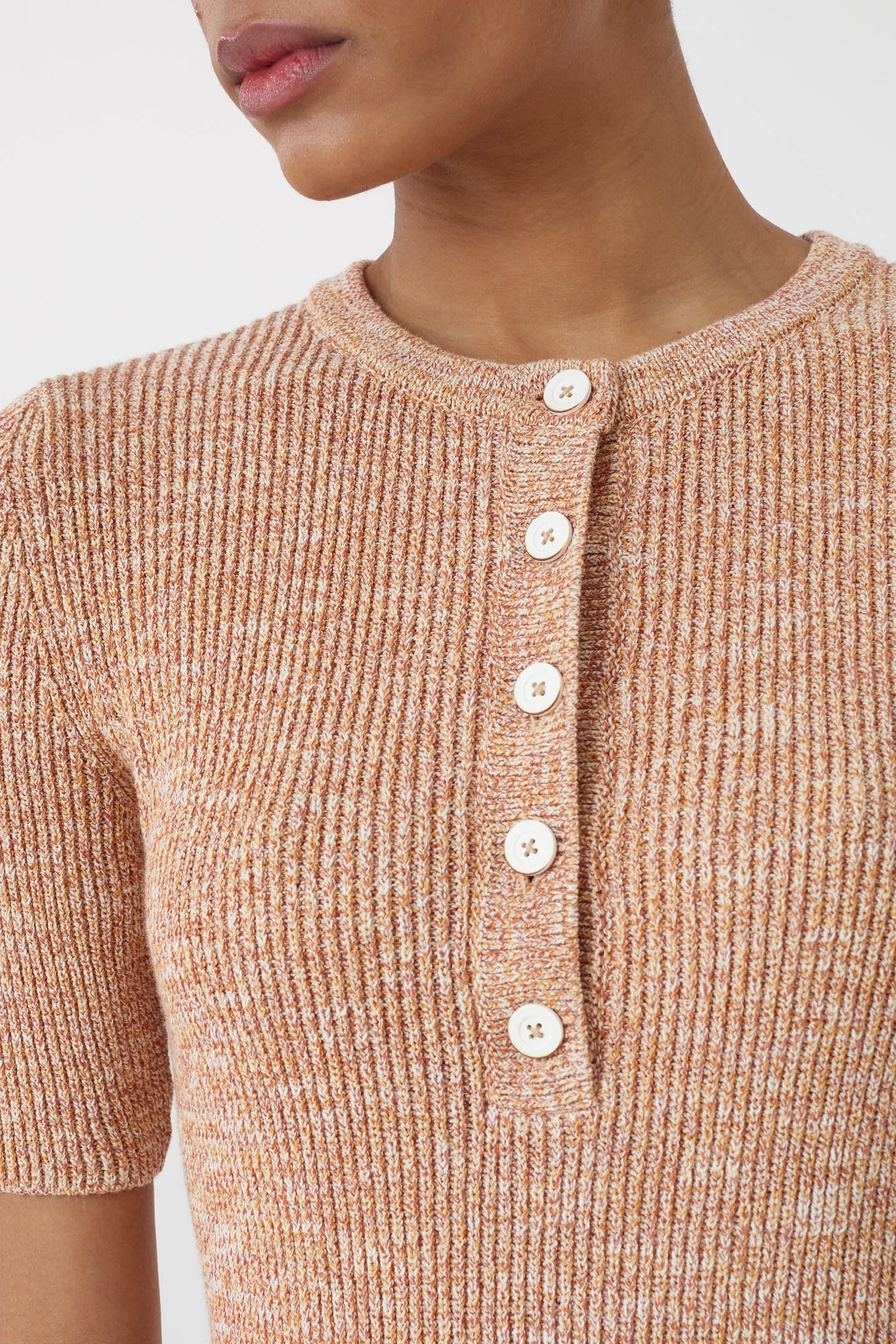HENLEY SHORT SLEEVE KNITS GOLDEN CINNAMON 5