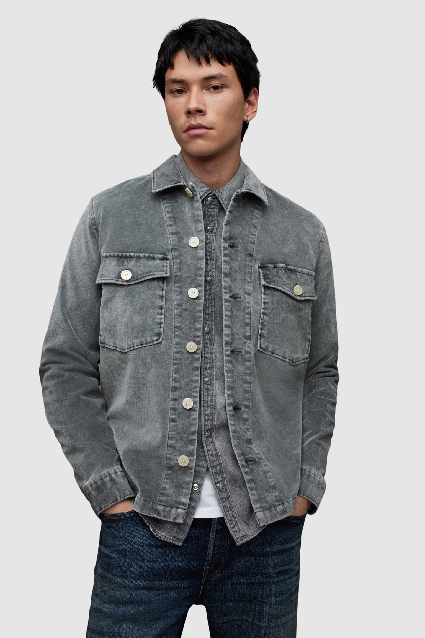 HARRIER LS SHIRT DULL BLUE 1