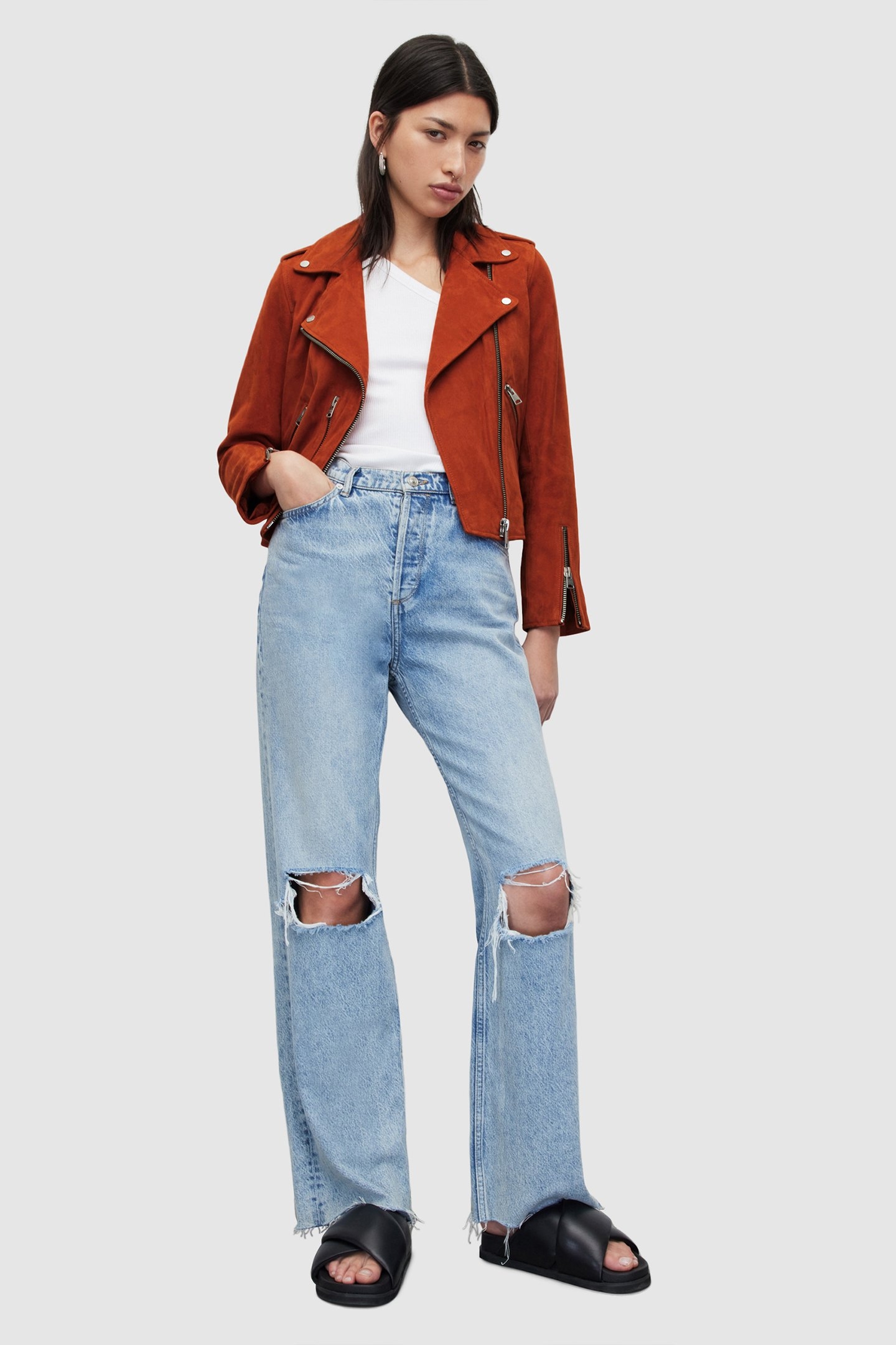 FERN SUEDE BIKER MANDARIN ORANGE 6