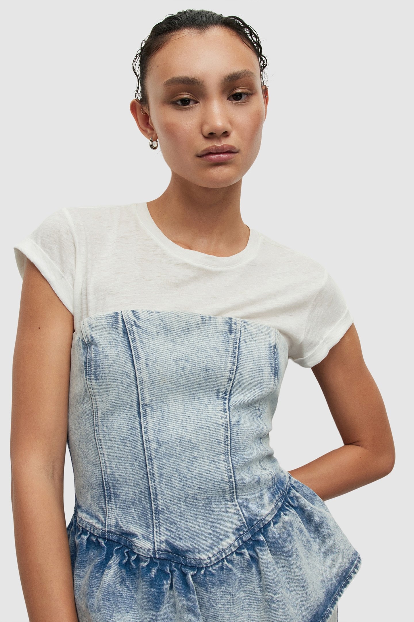 ANDY DENIM DRESS SNOW WASH INDIGO 7