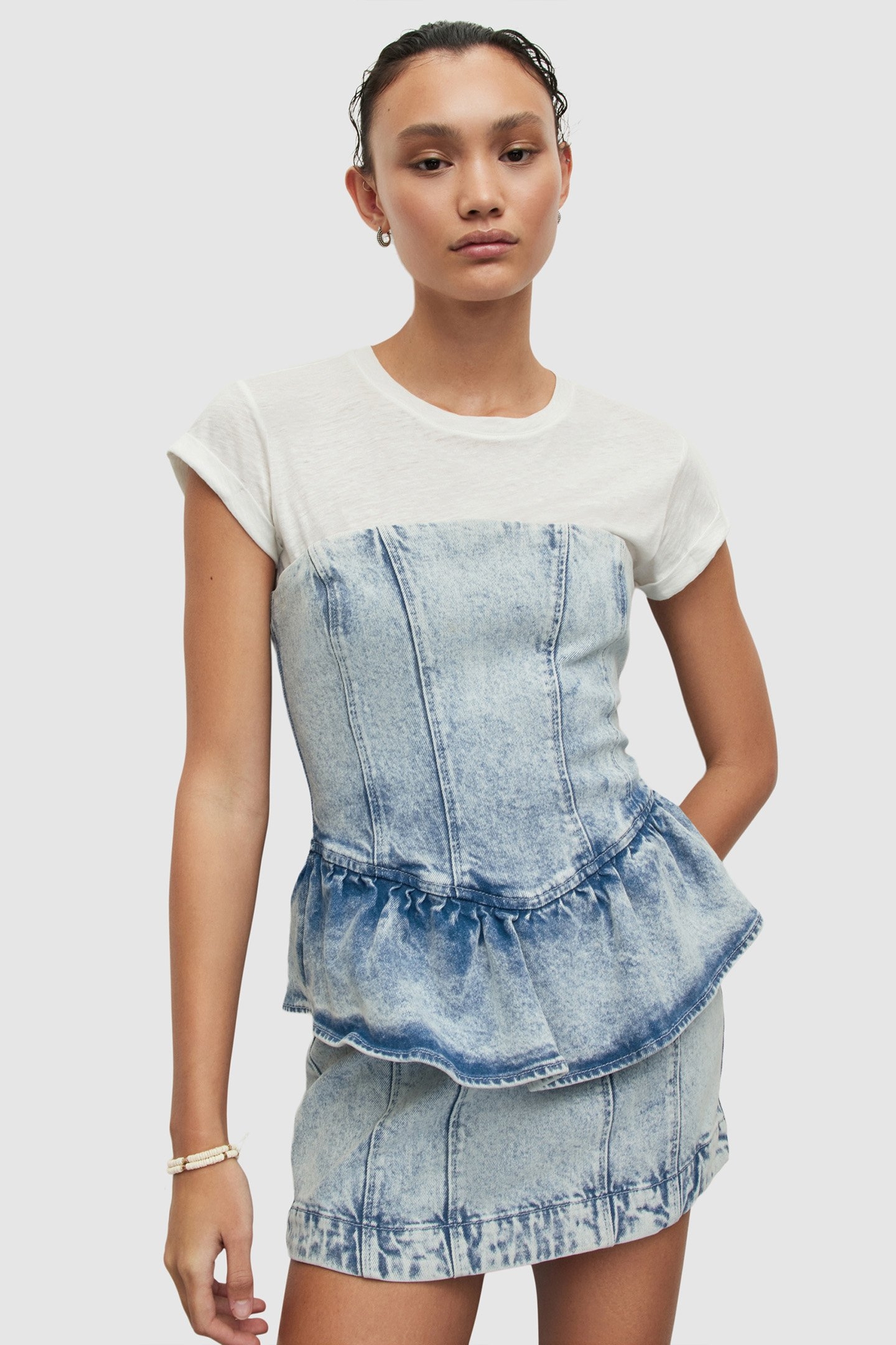 ANDY DENIM DRESS SNOW WASH INDIGO 6