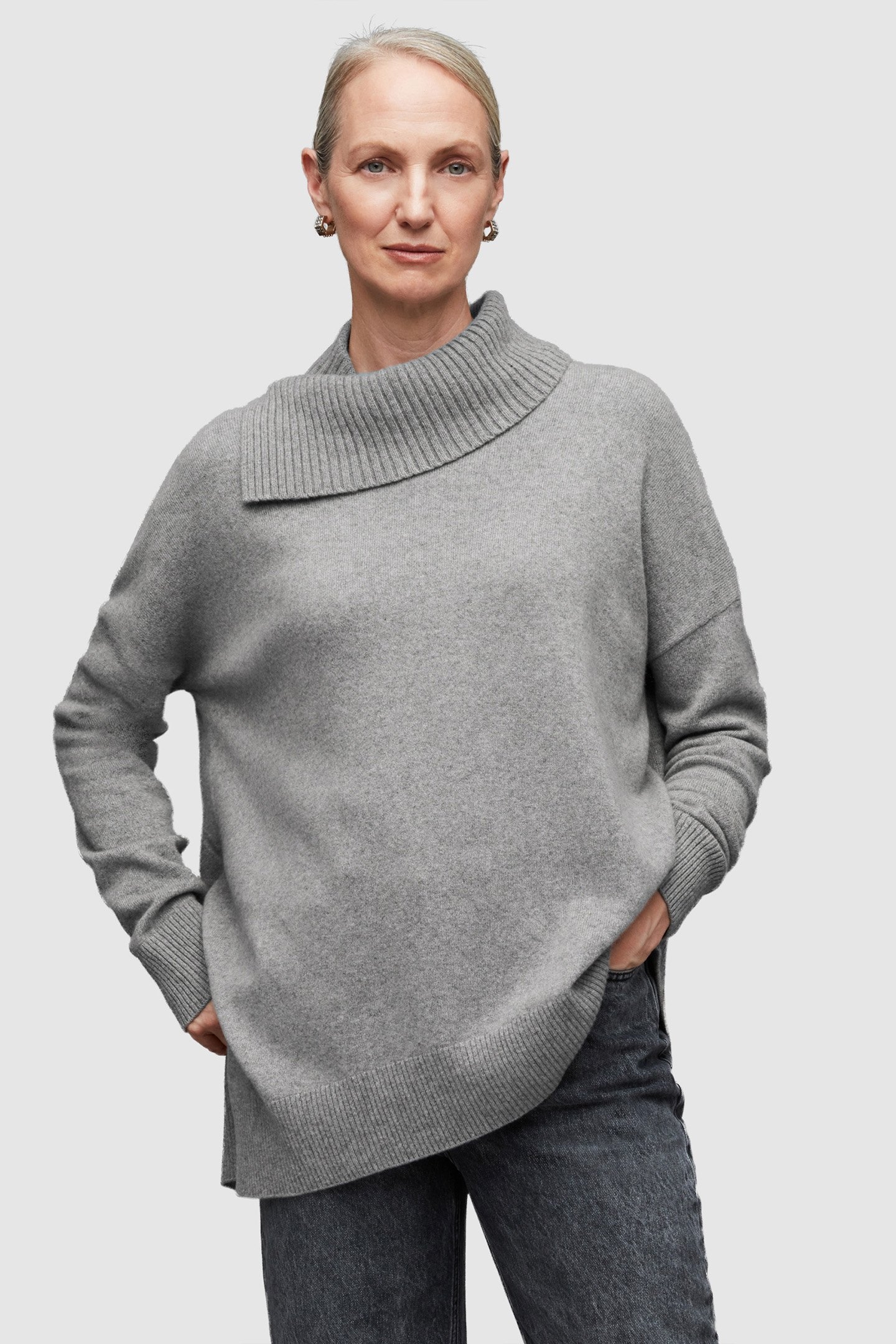 WHITBY CASH JUMPER MID GREY MARL 1