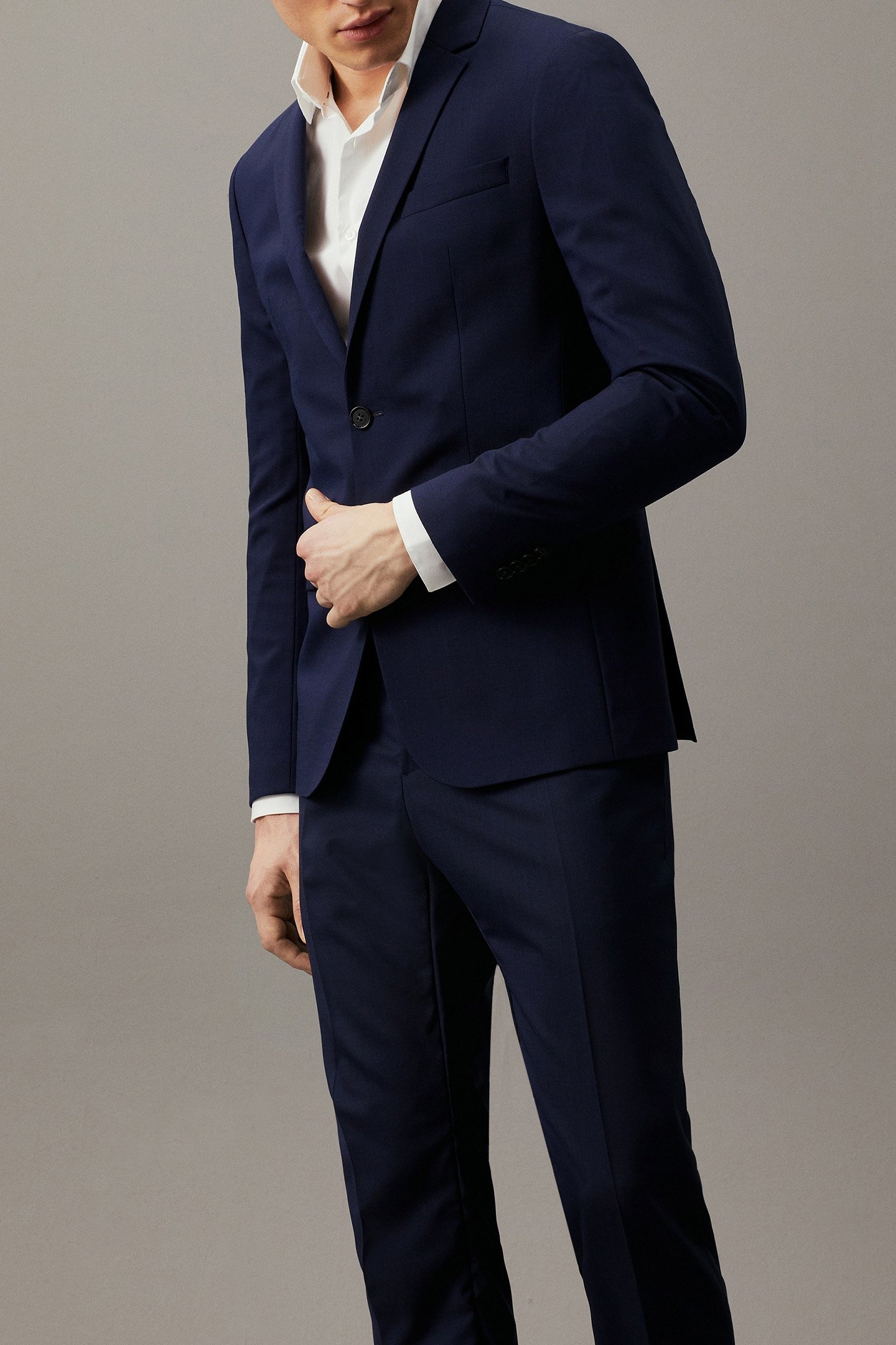 STRETCH WOOL SLIM SU INK BLUE 1