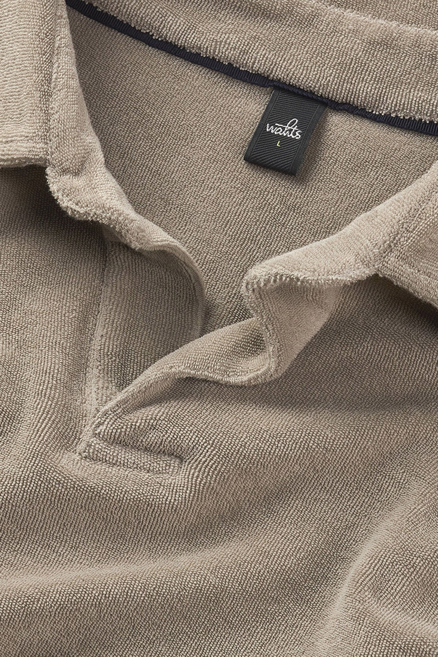 KOBE | LONGSLEEVE TOWELLING POLO SLATE BEIGE 2