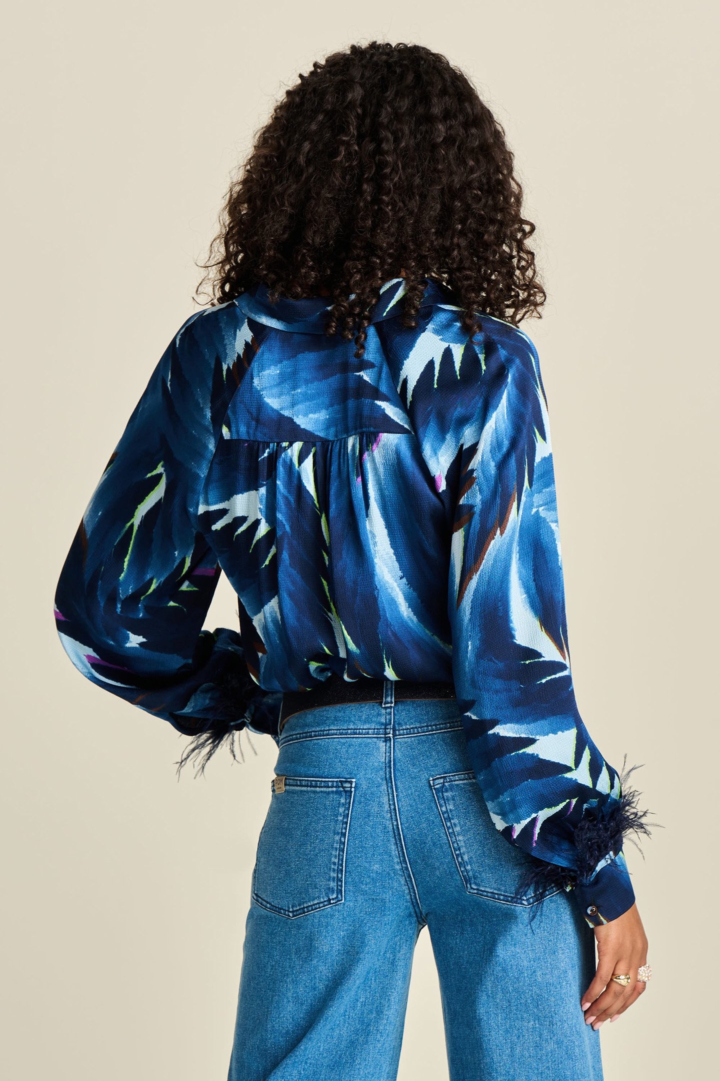 BLOUSE - FEATHERS BLUE 2